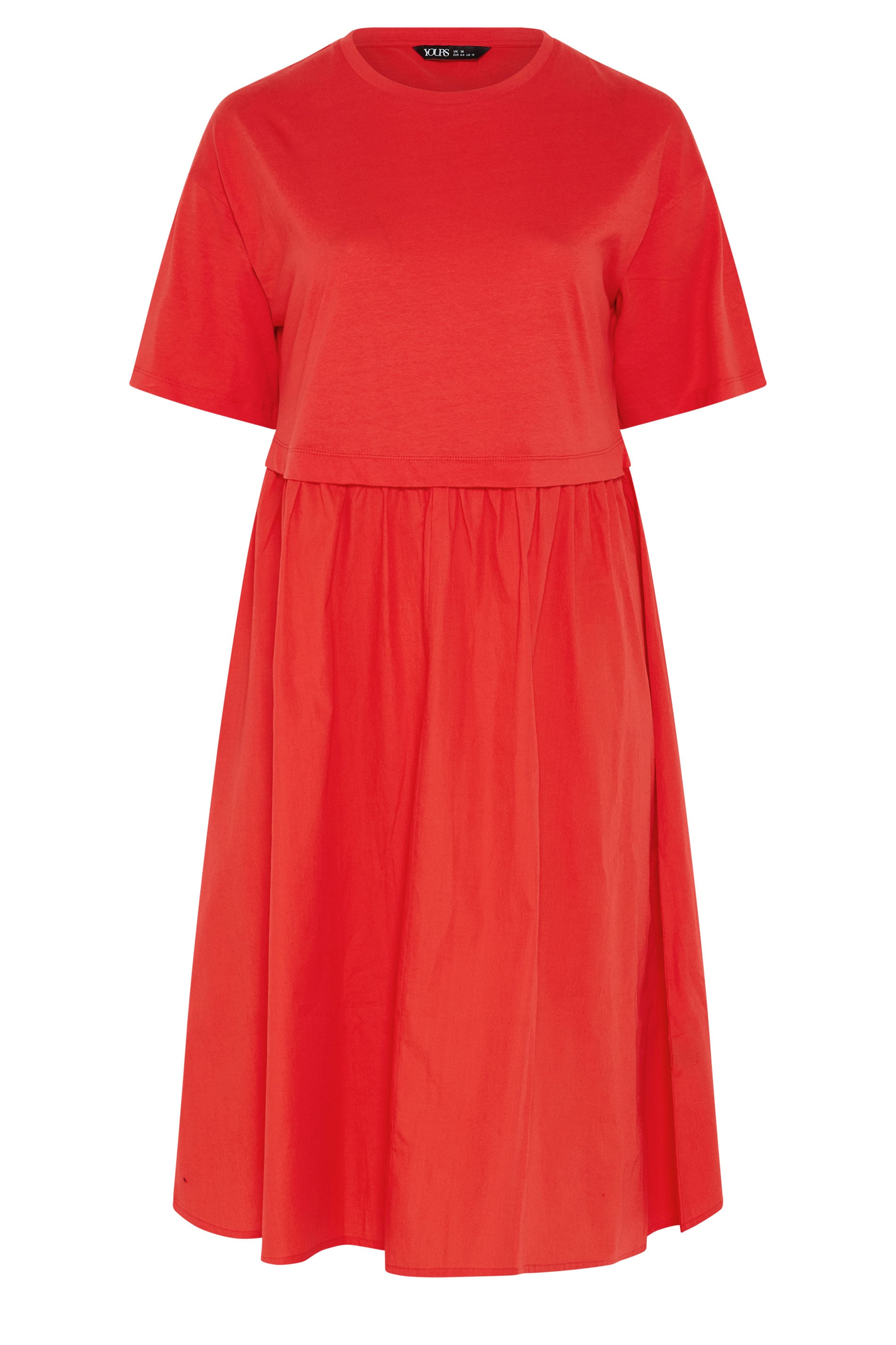 YOURS Plus Size Orange Poplin T-Shirt Midi Dress | Yours Clothing 5
