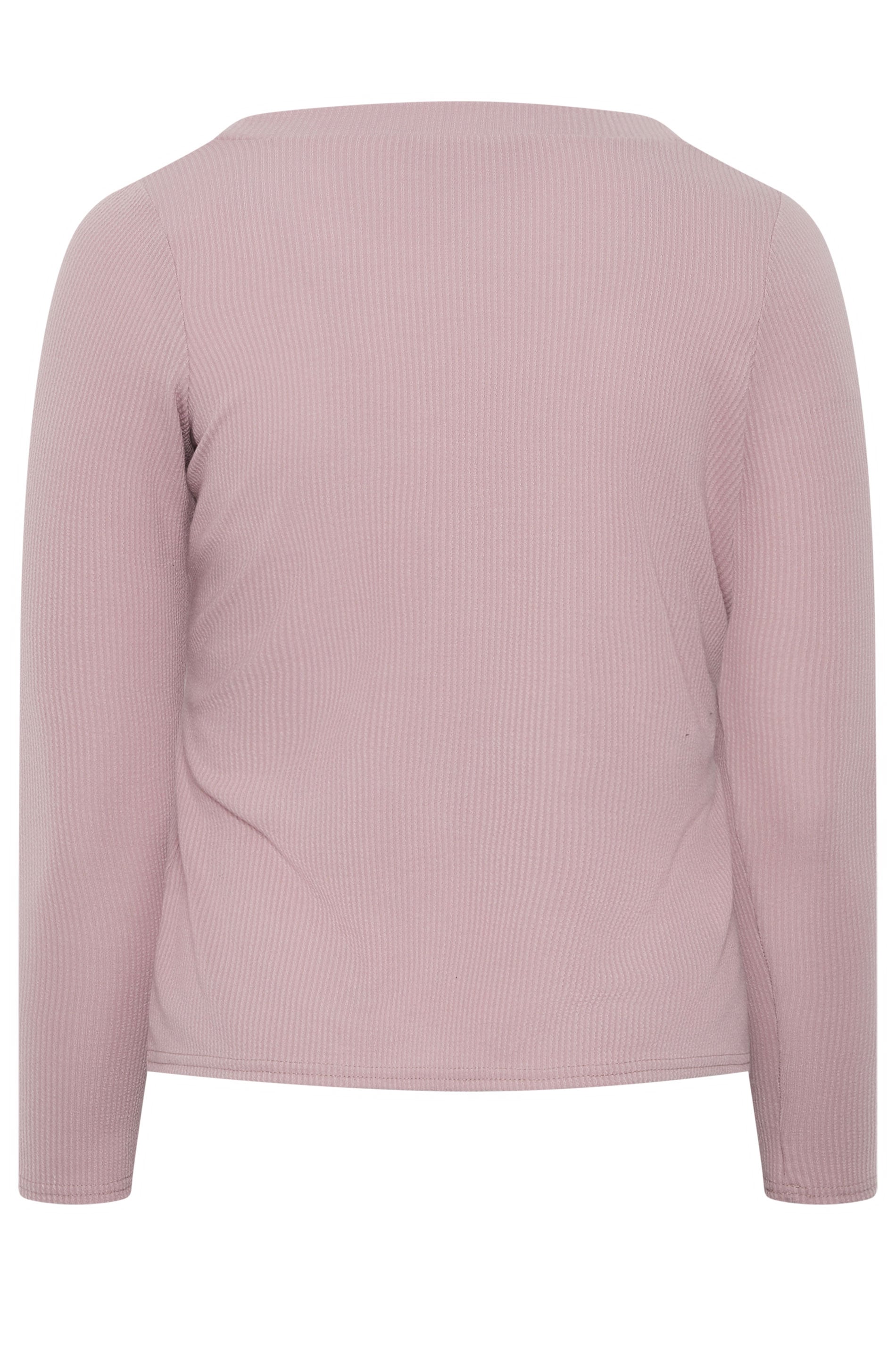 LIMITED COLLECTION Plus Size Pink Ribbed Button Cardigan | Yours Clothing 6