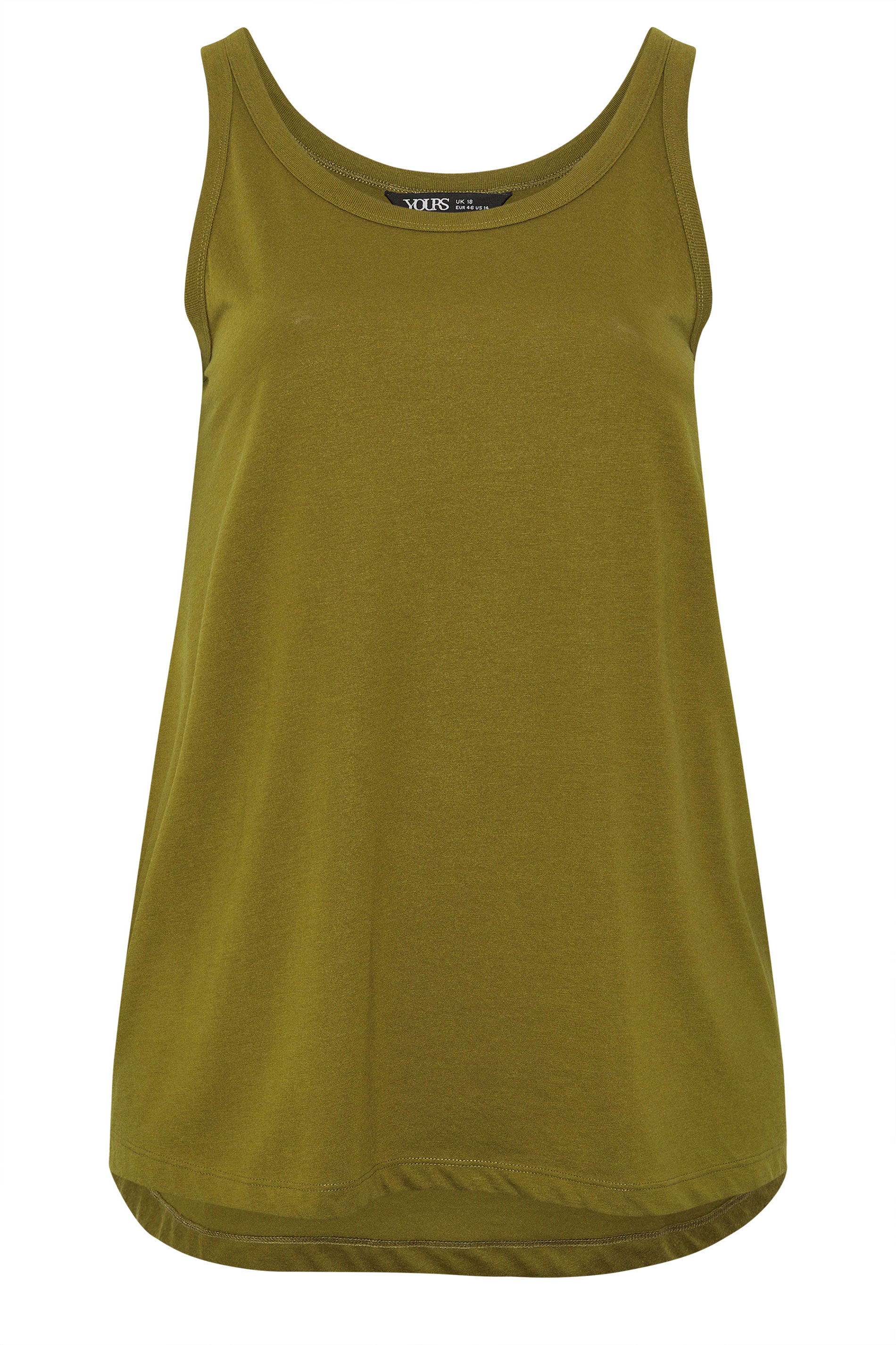 YOURSET Plus Size 2 Pack Red & Olive Green Core Vest Tops | Yours Clothing 9