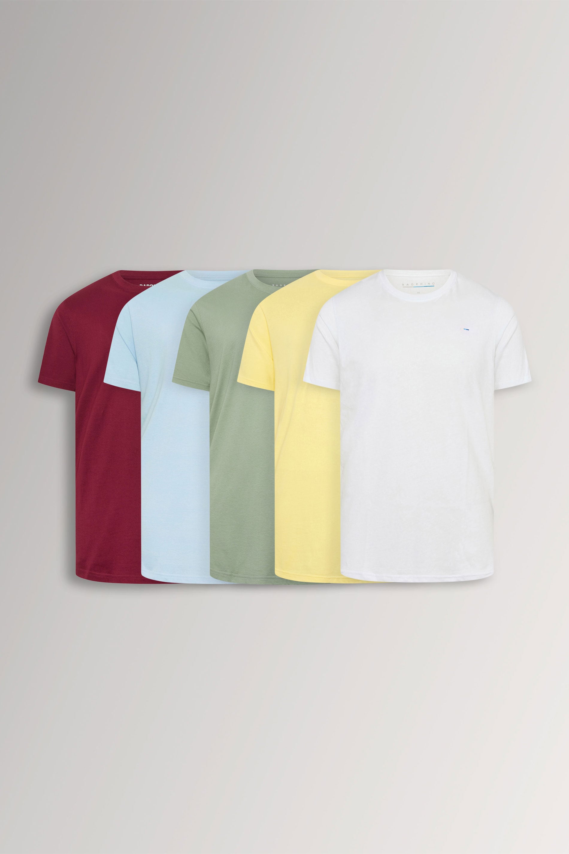 BadRhino Big & Tall 5 PACK Yellow/Green/Blue/Red/White Core T-Shirts | BadRhino 1