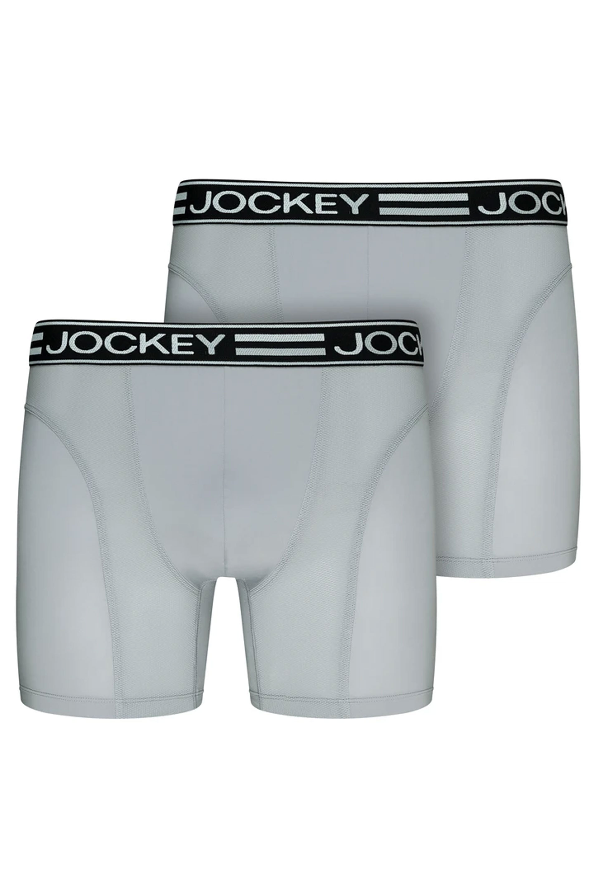 JOCKEY 2 PACK Grey Microfiber Active Boxers | BadRhino