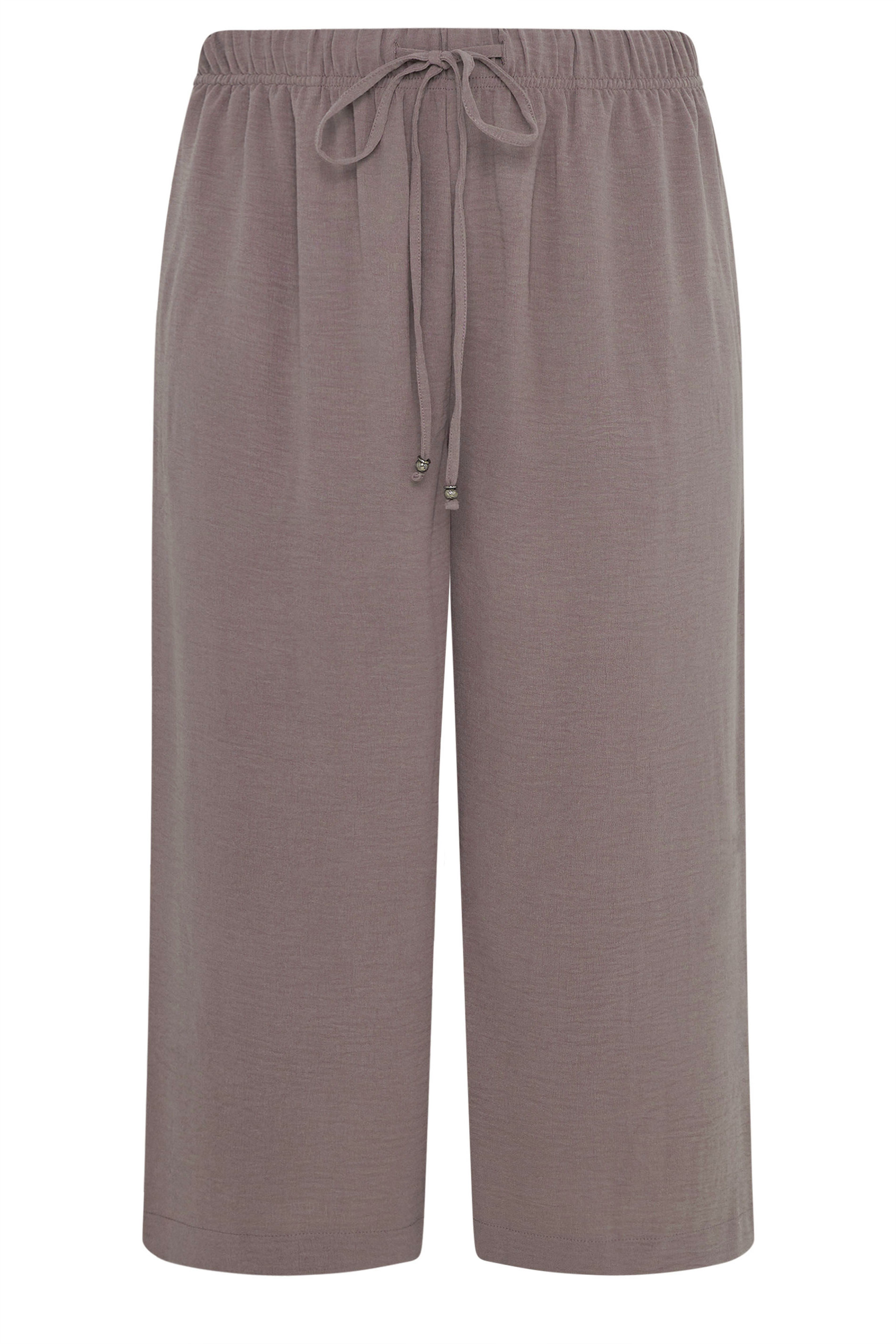 YOURS Plus Size Light Purple Cropped Twill Culottes | Yours Clothing 5