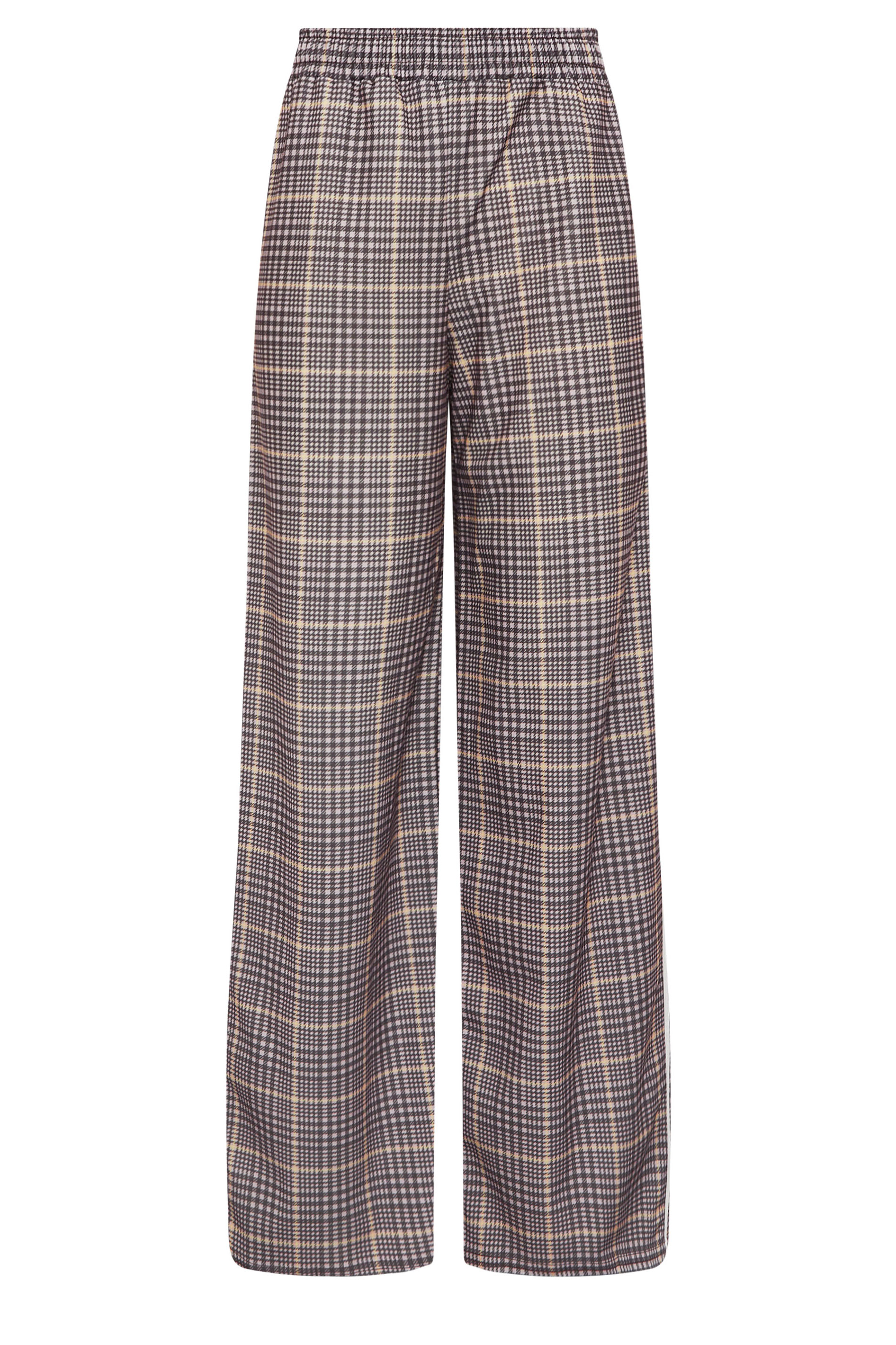 LTS Tall Women's Brown Check Piped Wide Leg Trousers | Long Tall Sally 5
