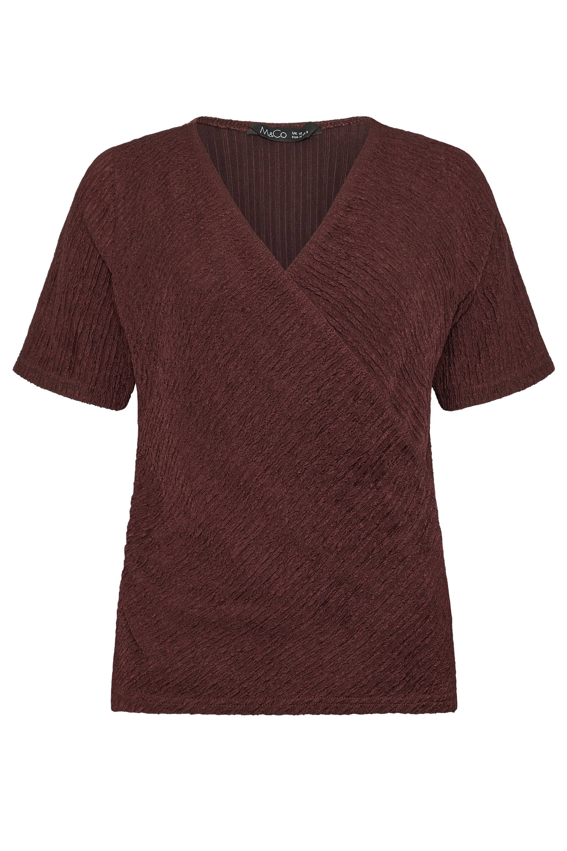 M&Co Rust Brown Textured Wrap Top | M&Co 6