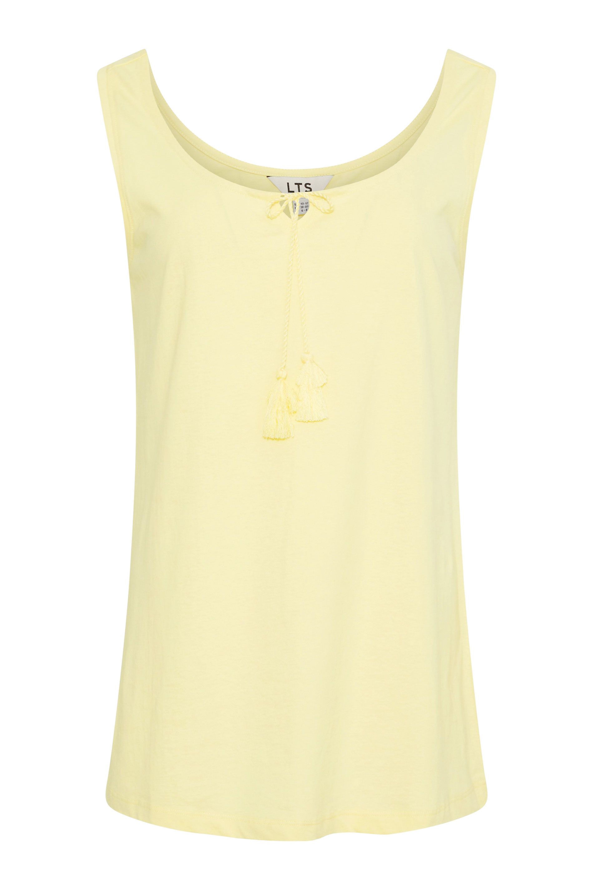 LTS Tall Women's Yellow Tassel Tie Cotton Pyjama Vest Top | Long Tall Sally  2