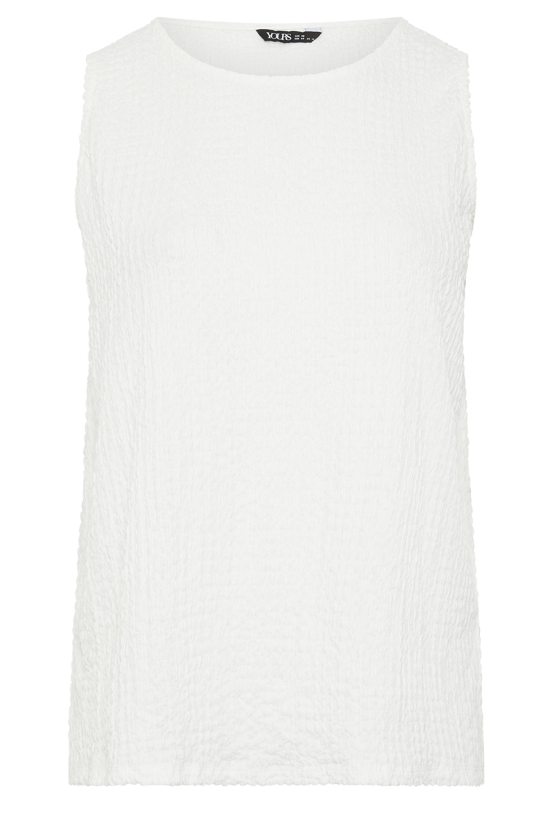 YOURS Plus Size White Bubble Textured Vest Top | Yours Clothing 5