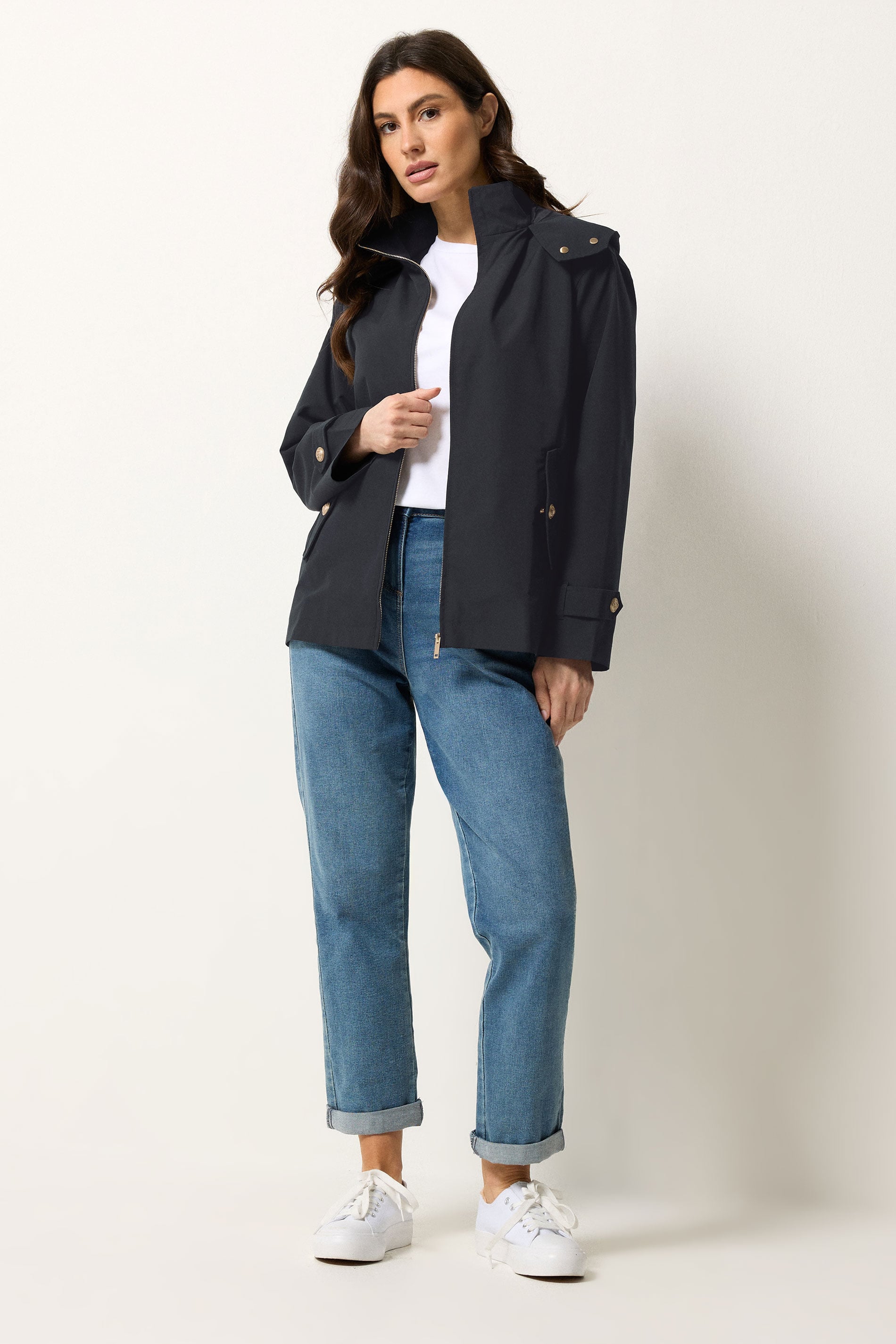 M&Co Navy Blue Short Mac Coat | M&Co 1