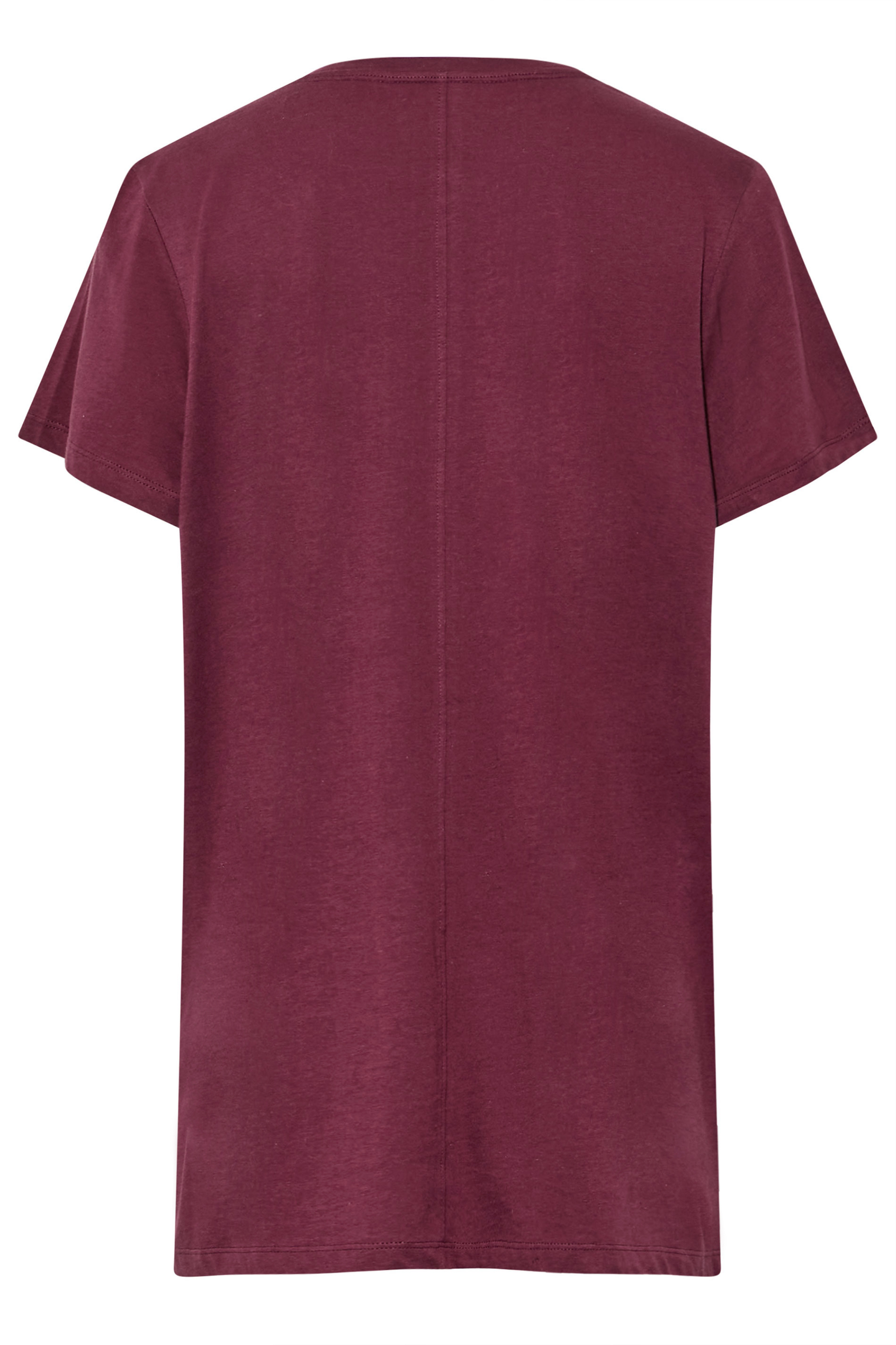 LTS Tall Burgundy Red Placket Pyjama Top | Long Tall Sally 3