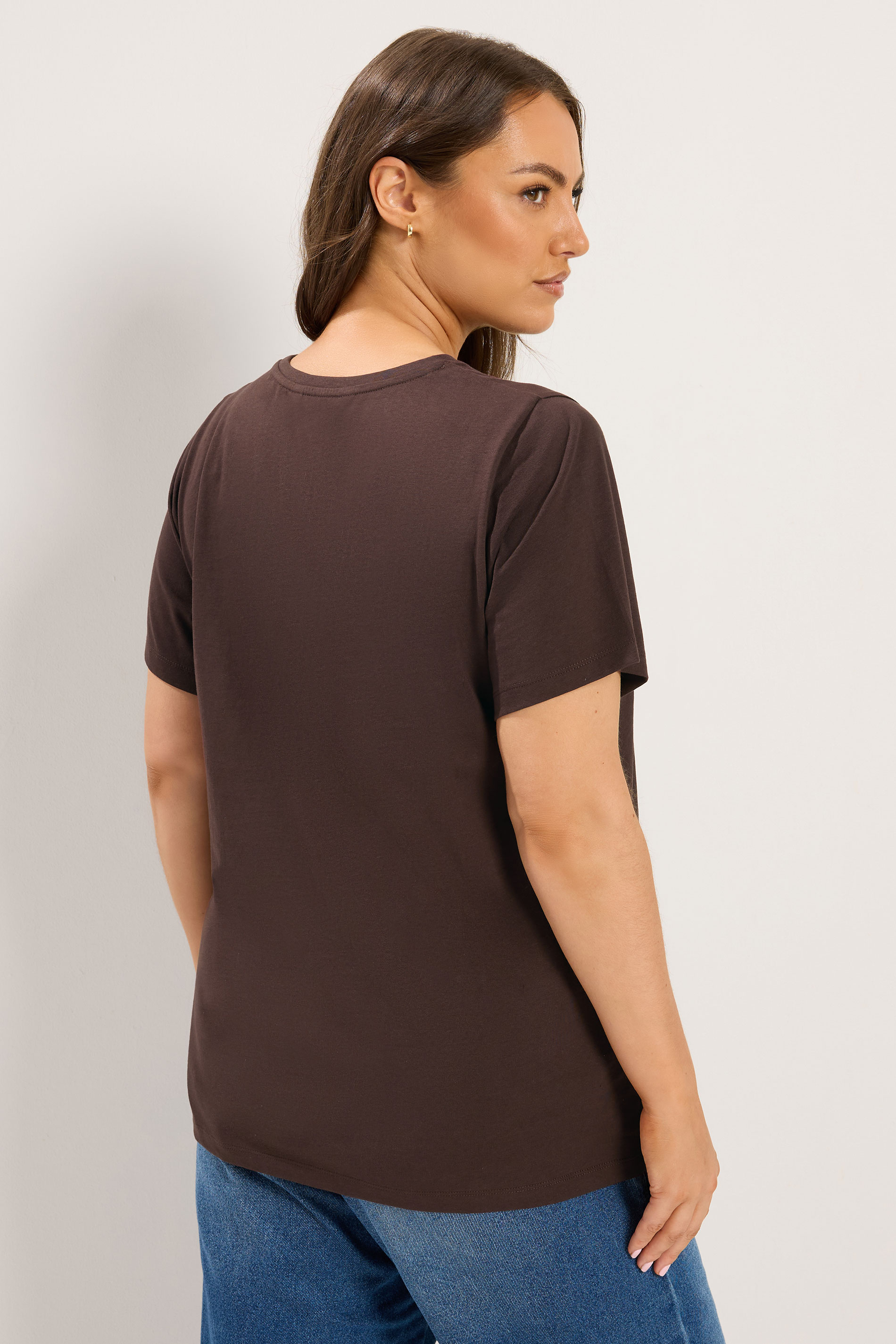 YOURS Plus Size Chocolate Brown Zebra Foil T-Shirt | Yours Clothing 2