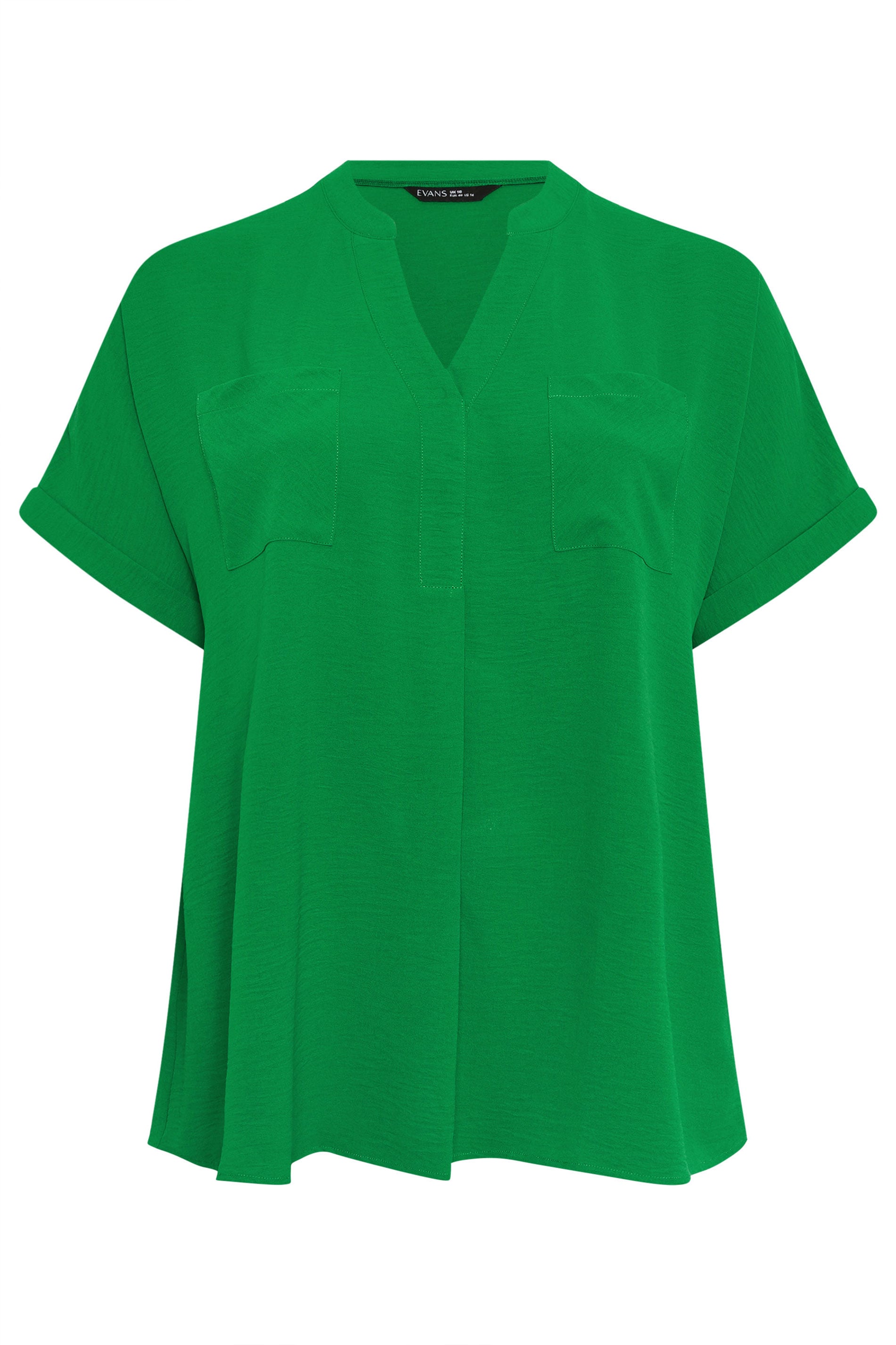 EVANS Plus Size Green Short Sleeve Utility Blouse | Evans  5