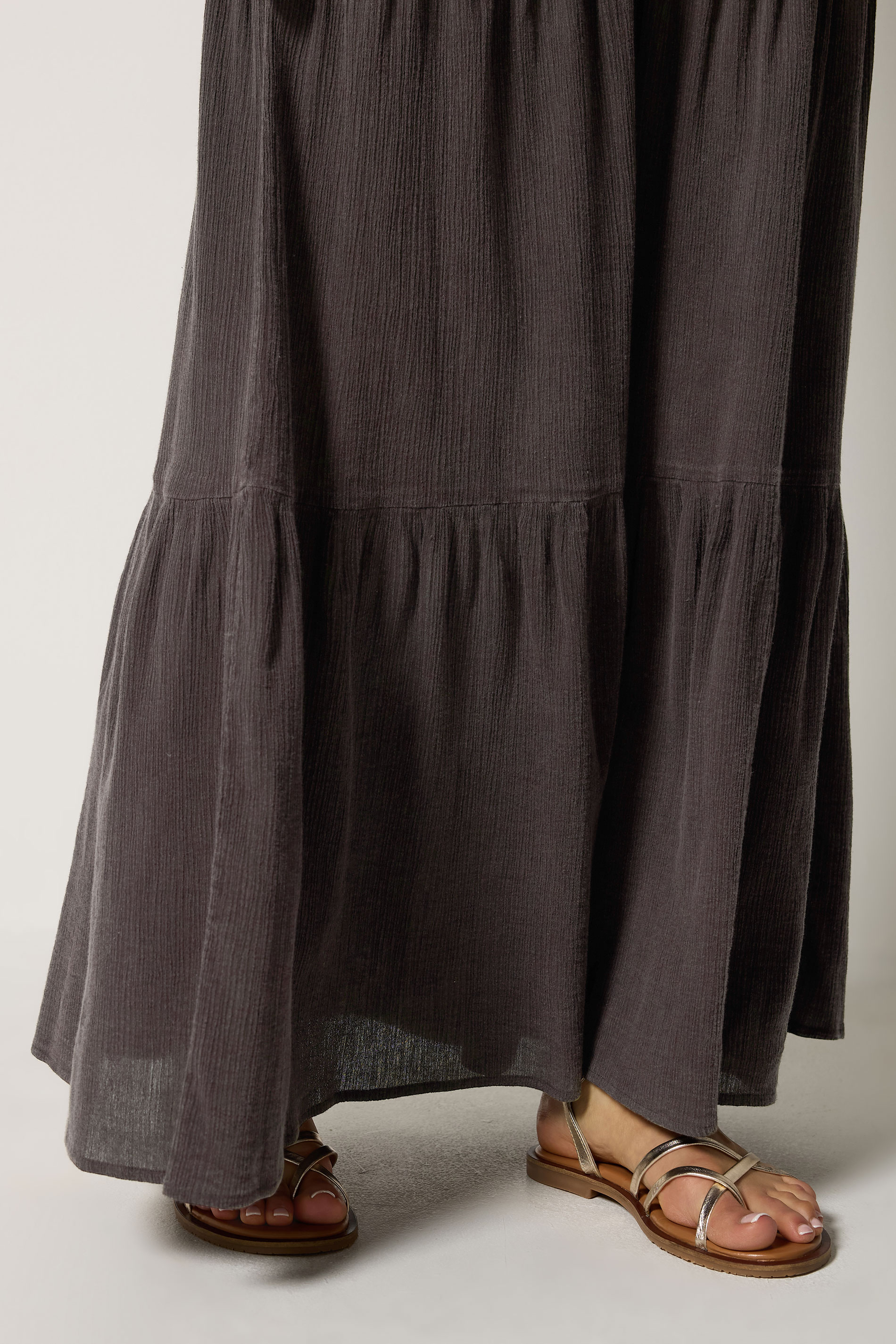 LTS Tall Women's Chocolate Brown Acid Wash Tiered Maxi Skirt | Long Tall Sally 4