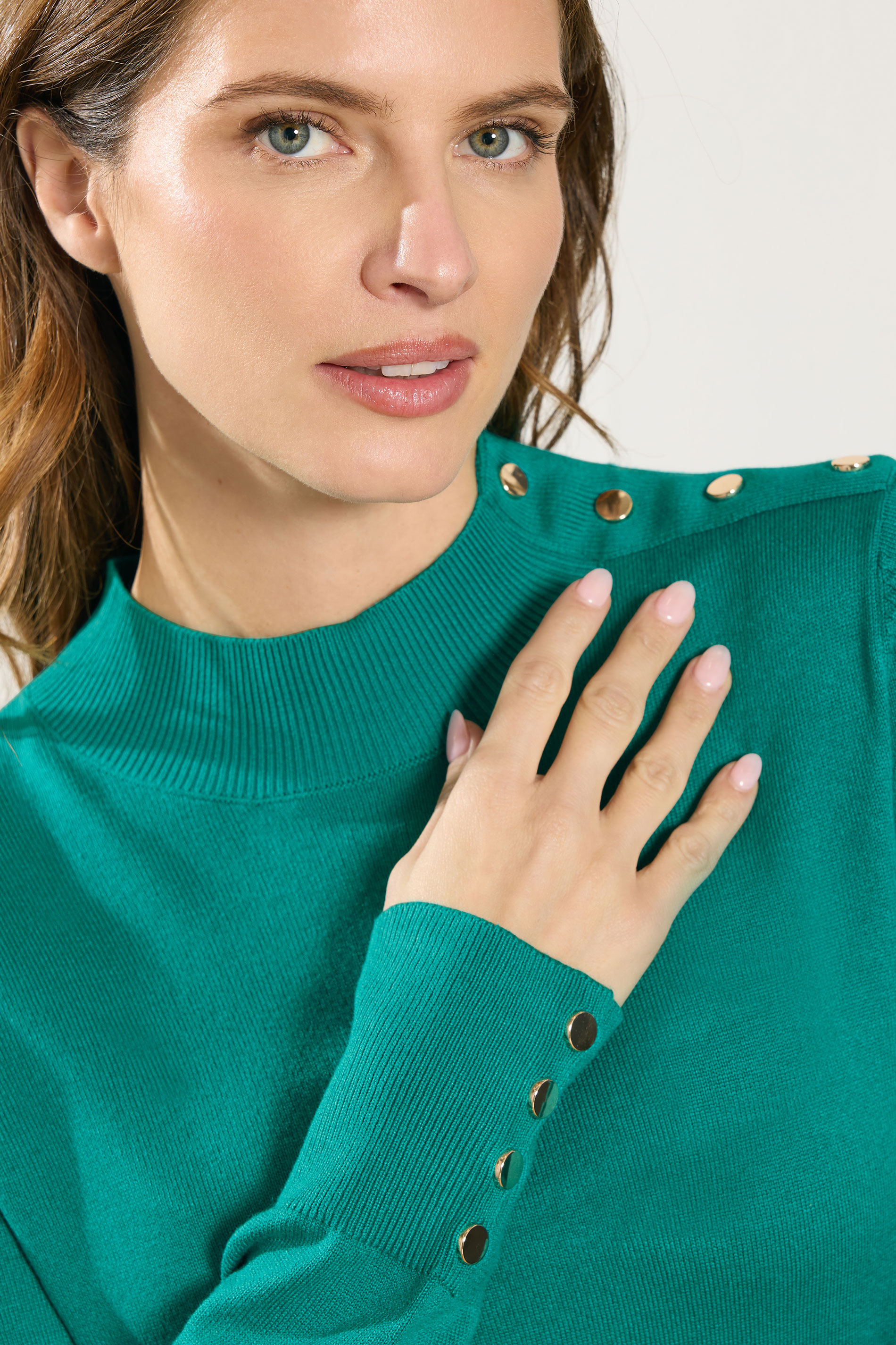 M&Co Green Button Turtle Neck Jumper | M&Co 4