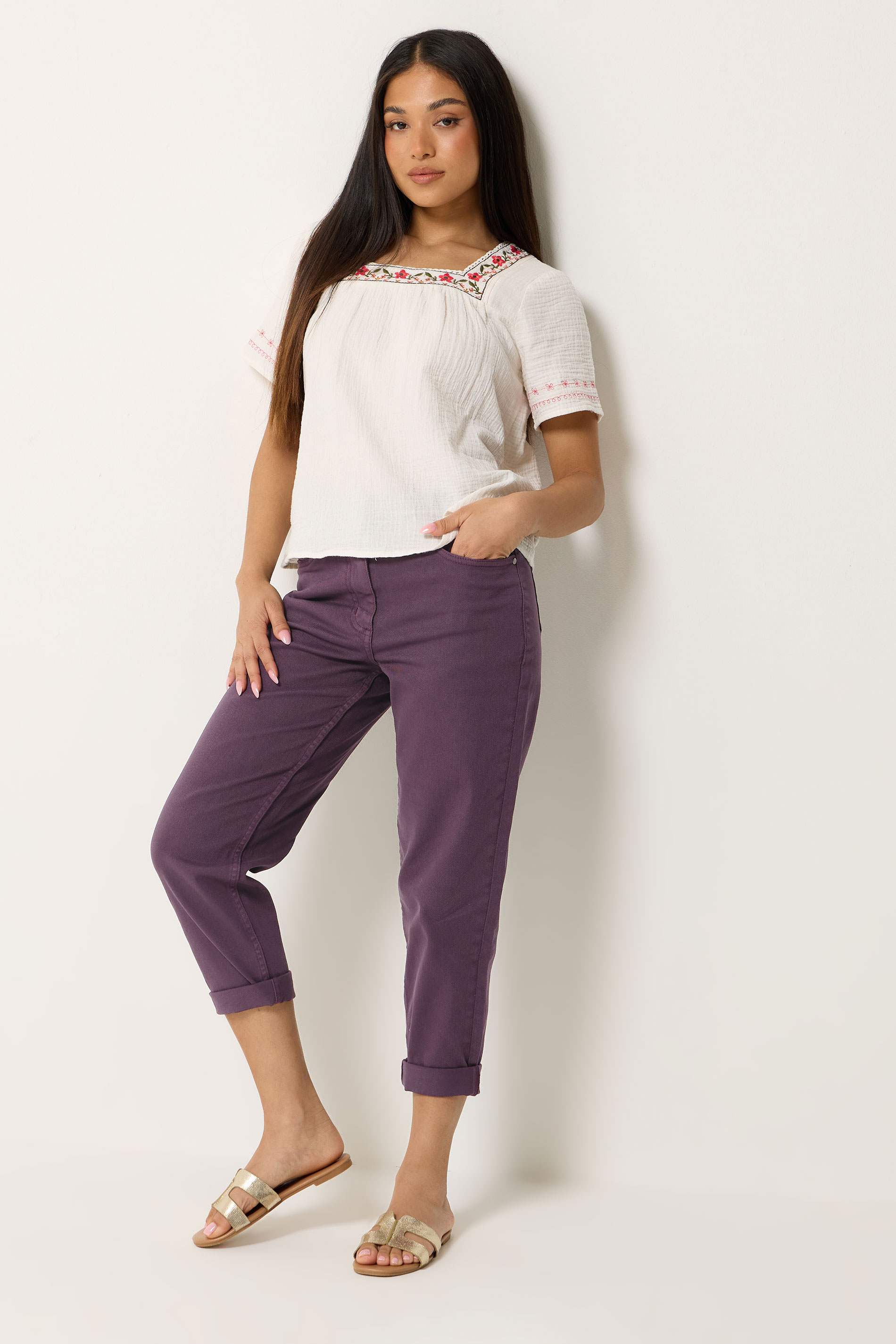 M&Co Berry Purple Mom Jeans | M&Co 3