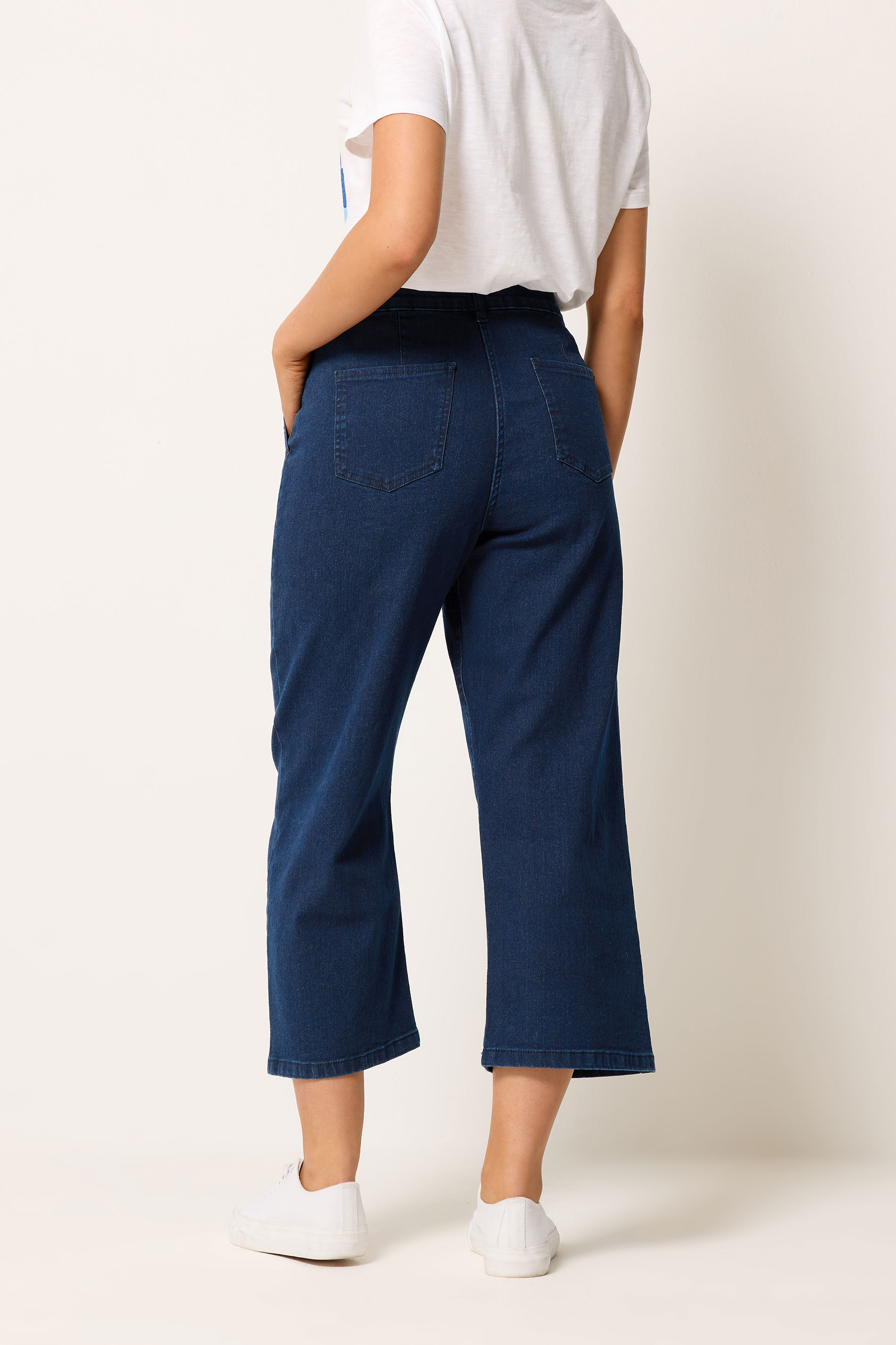 M&Co Indigo Blue Stretch Carpenter Cropped Jeans | M&Co 2