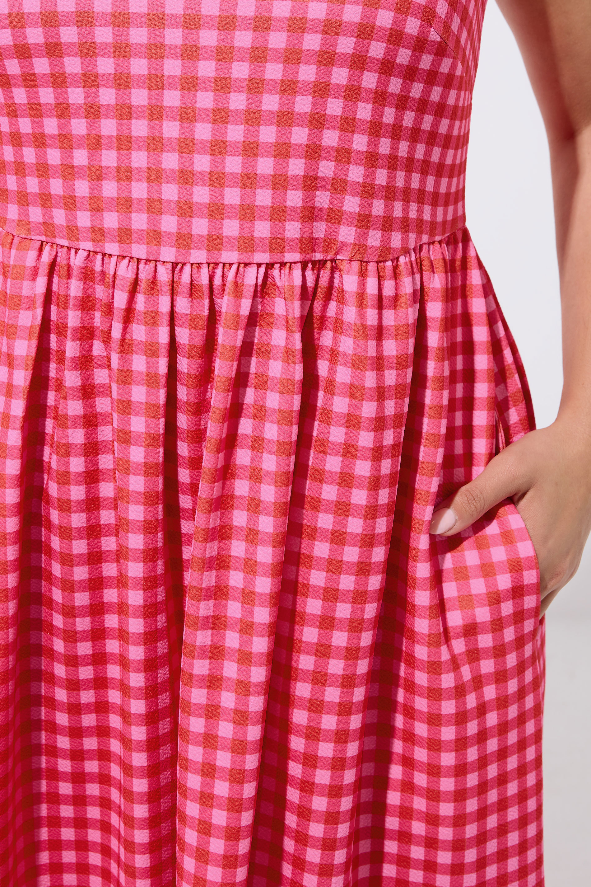 LIMITED COLLECTION Plus Size Pink Gingham Maxi Dress | Yours Clothing 4