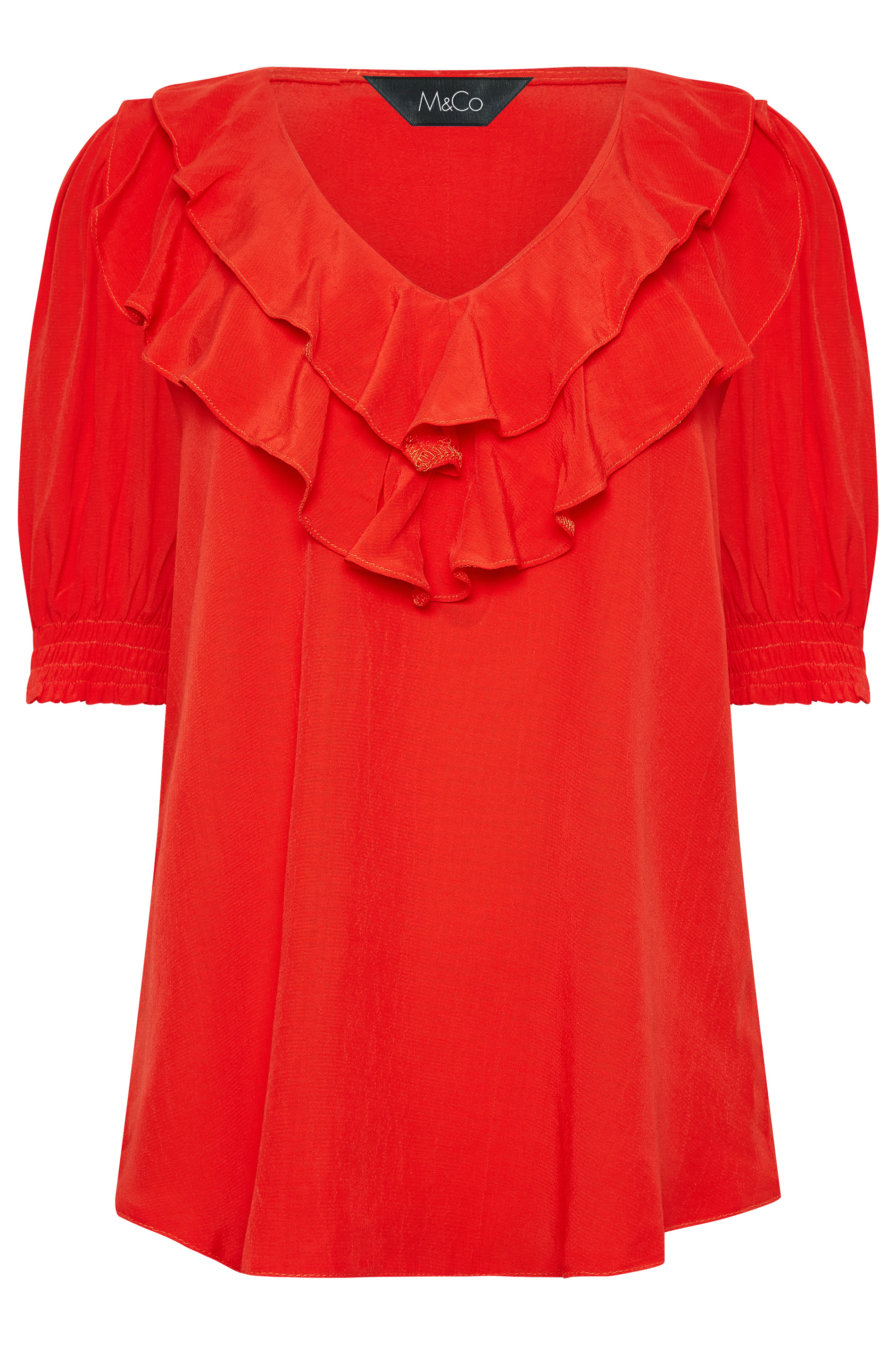 M&Co Red Frill Front Blouse | M&Co