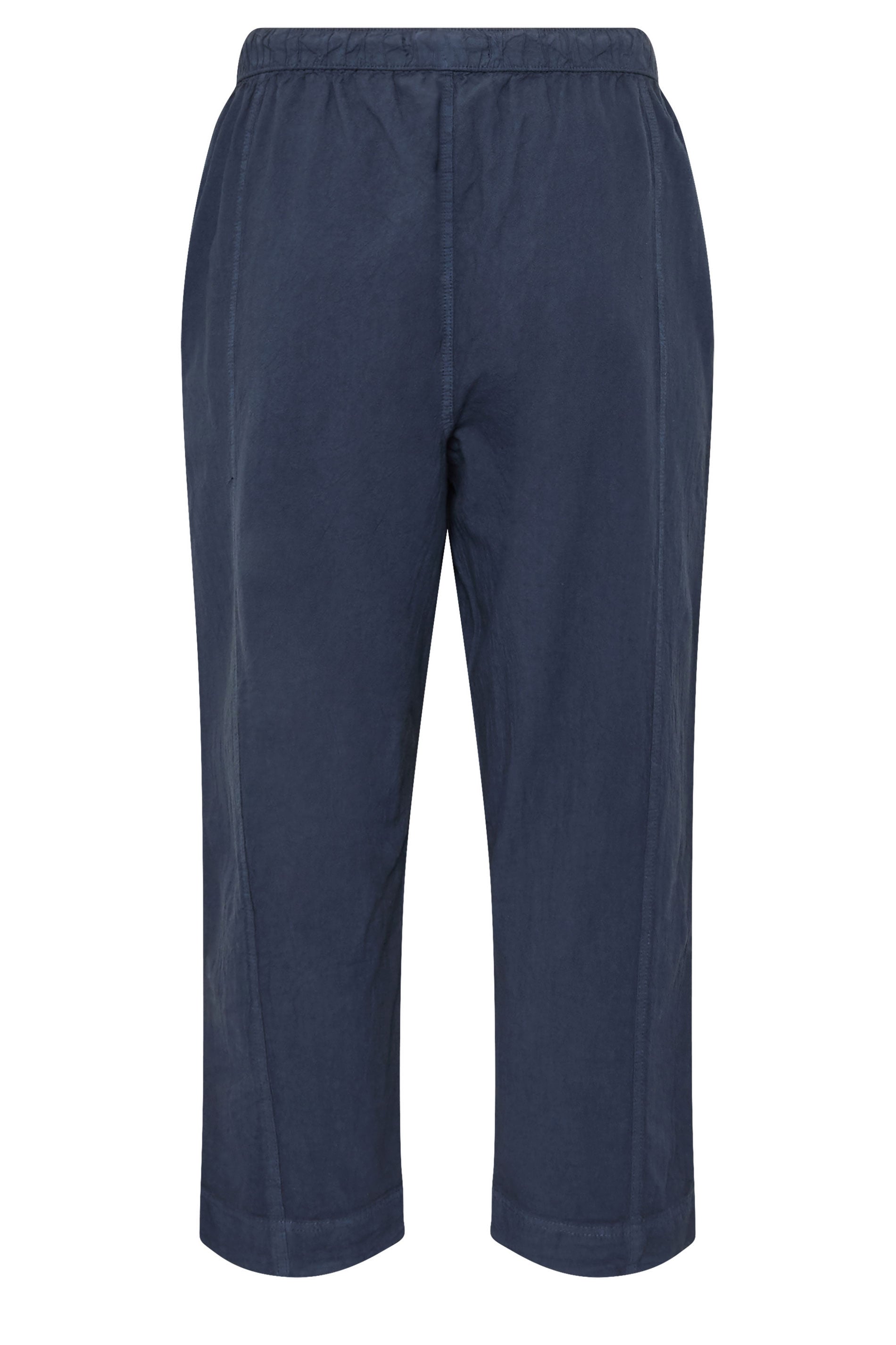 YOURS Plus Size Navy Blue Cool Cotton Barrel Trousers | yours Clothing 6