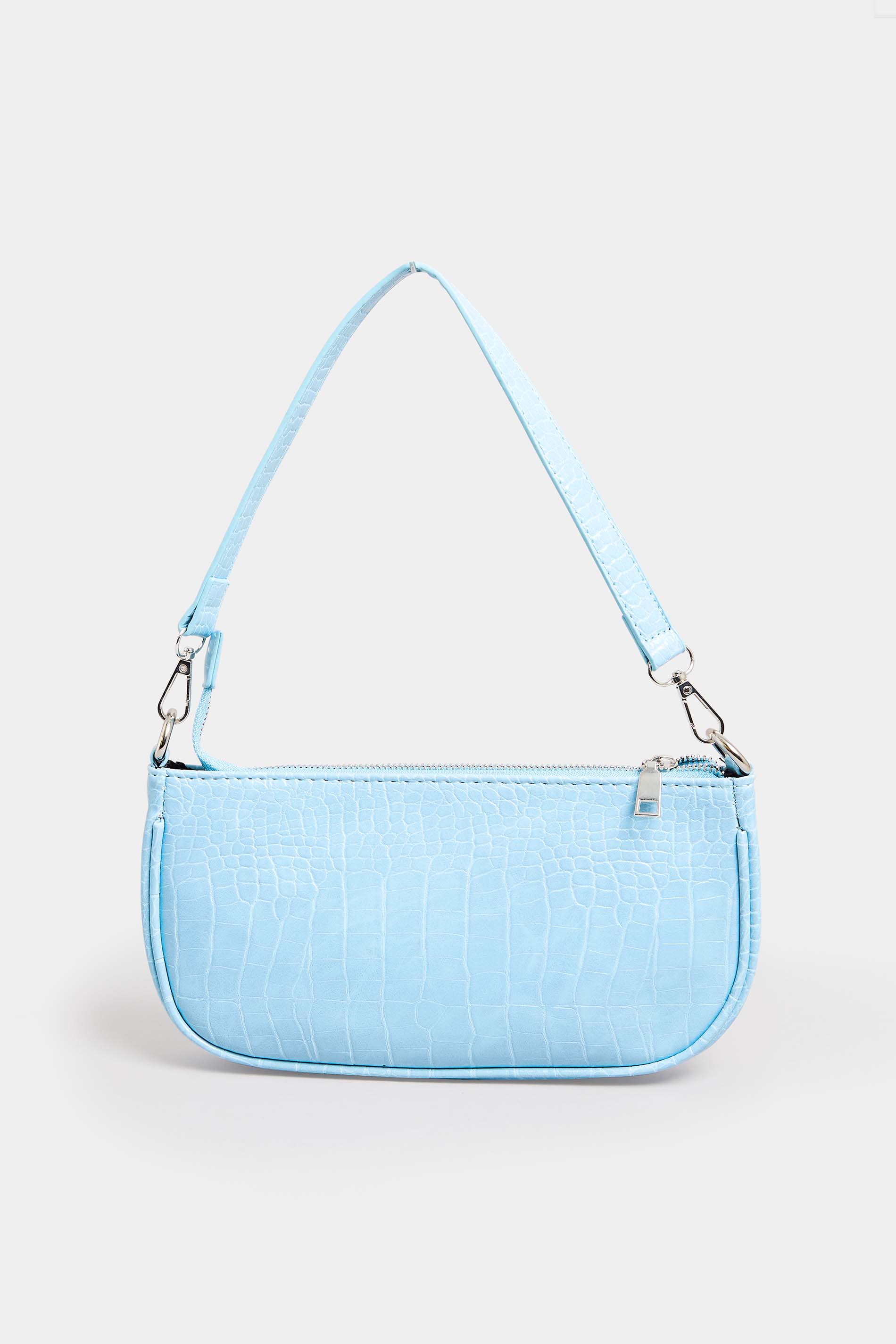 Light Blue Faux Croc Shoulder Bag | Yours Clothing 3