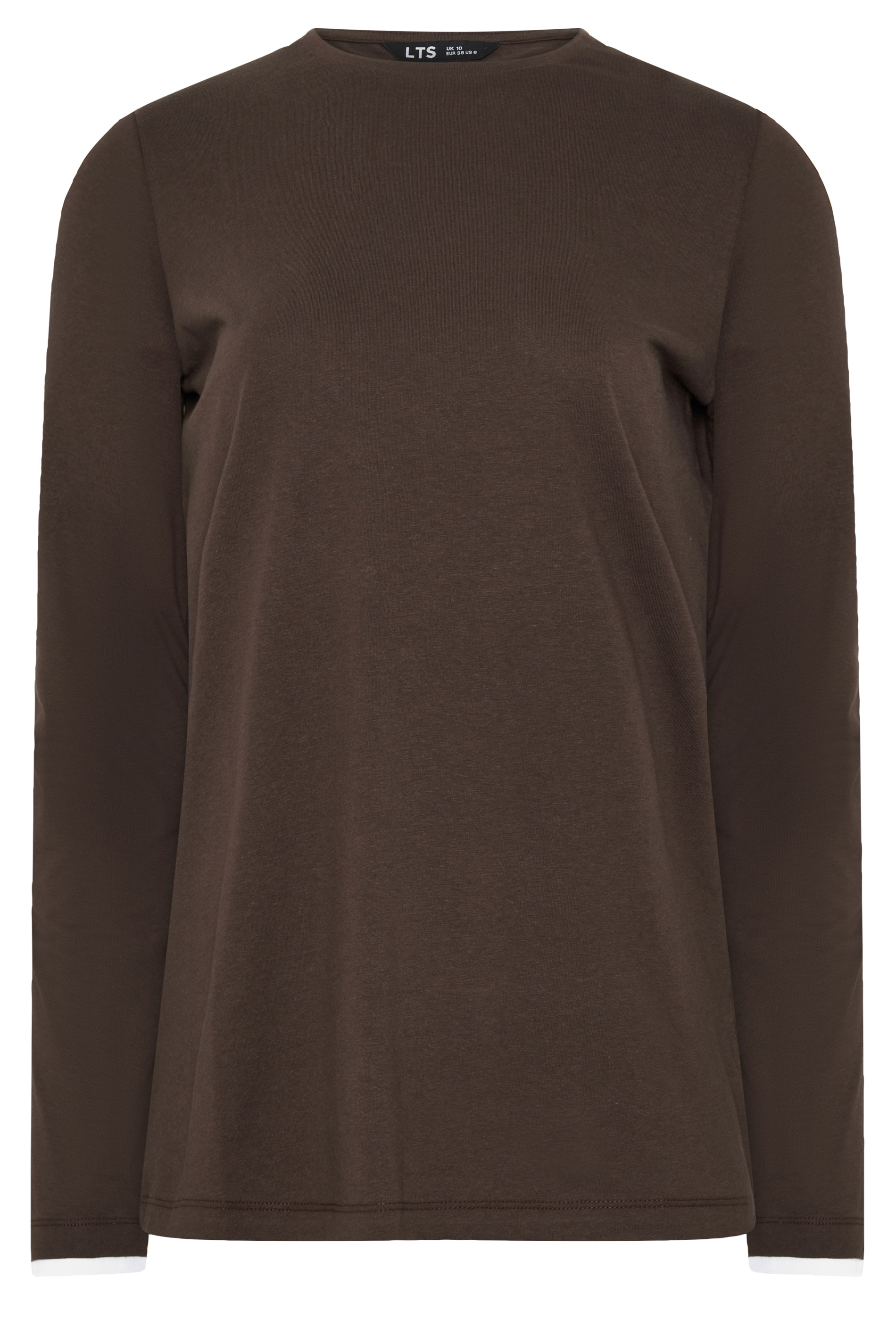 LTS Tall Chocolate Brown Layered Long Sleeve T-Shirt | Long Tall Sally 5
