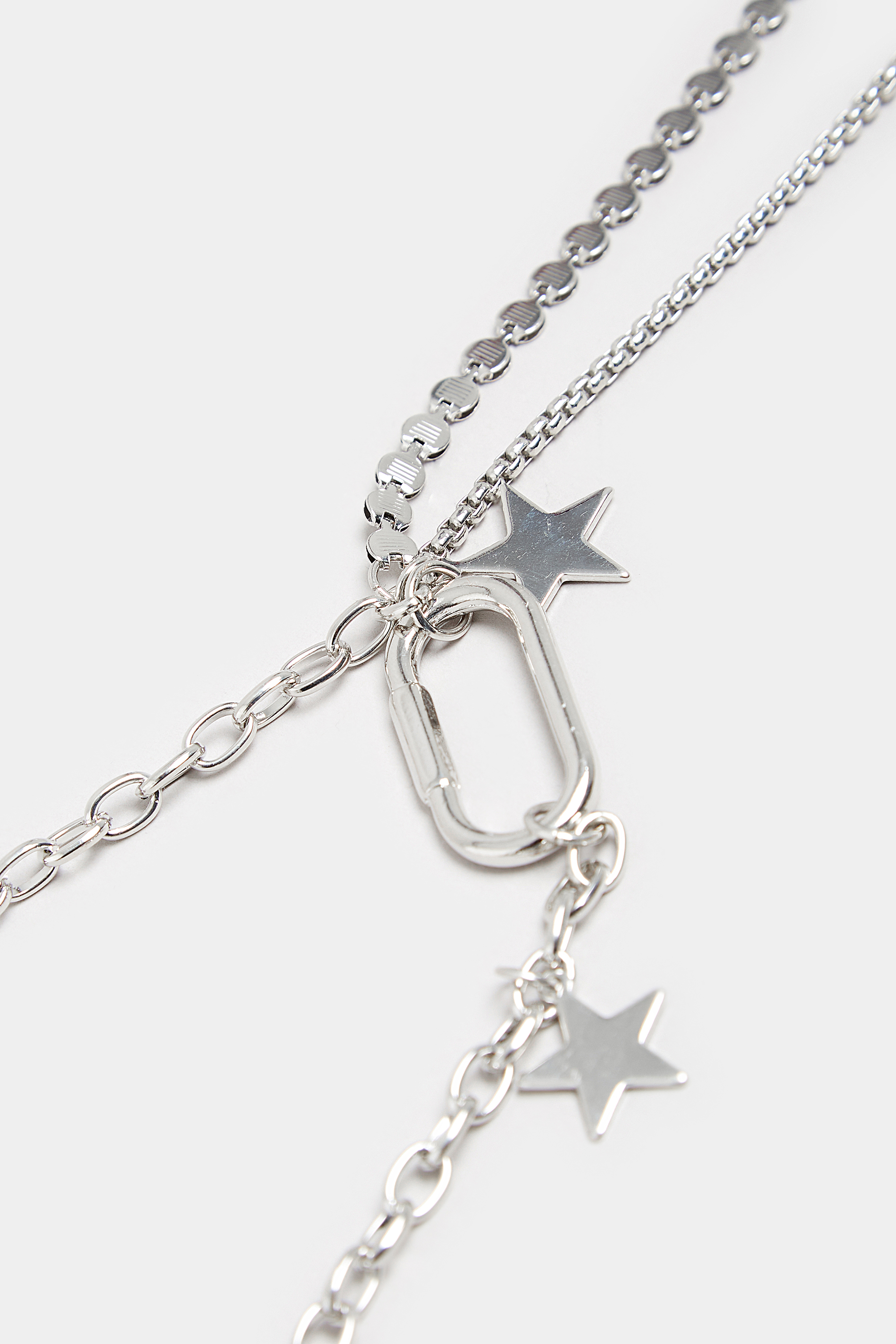 Silver Star Tassel Chain Necklace | Yours Clothing  3