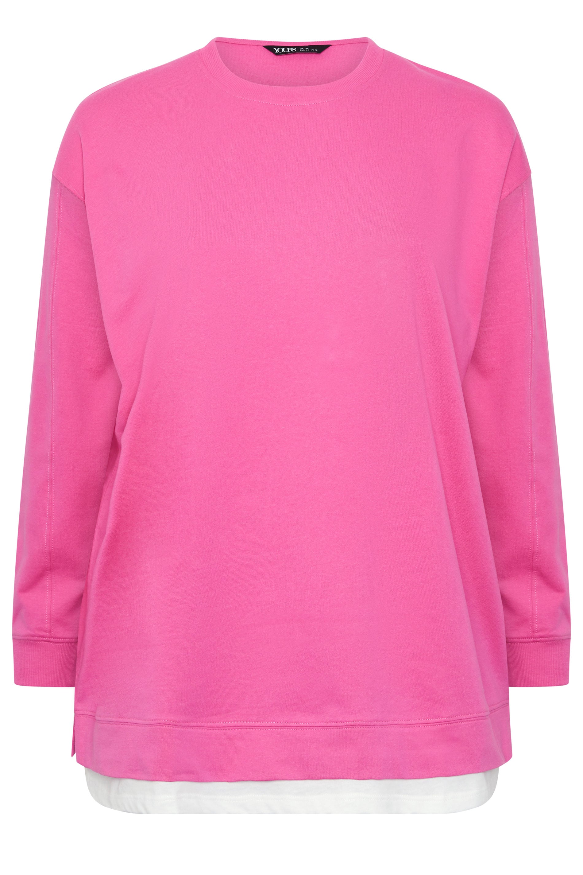 YOURS Plus Size Pink Crew-Neck Jumper | Yours Clothing 5