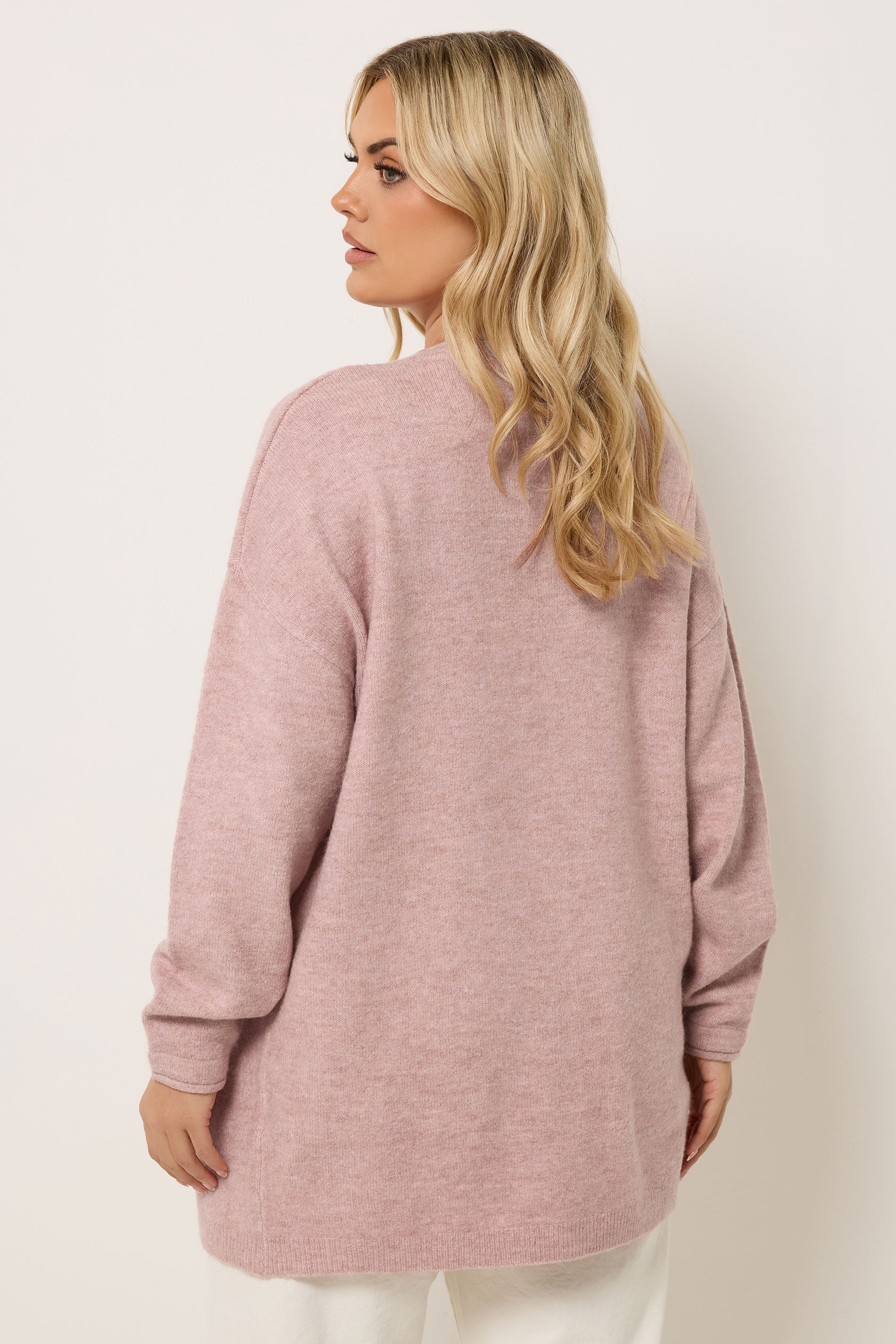 YOURS Plus Size Pink Soft Touch Knitted Cardigan | Yours Clothing 2