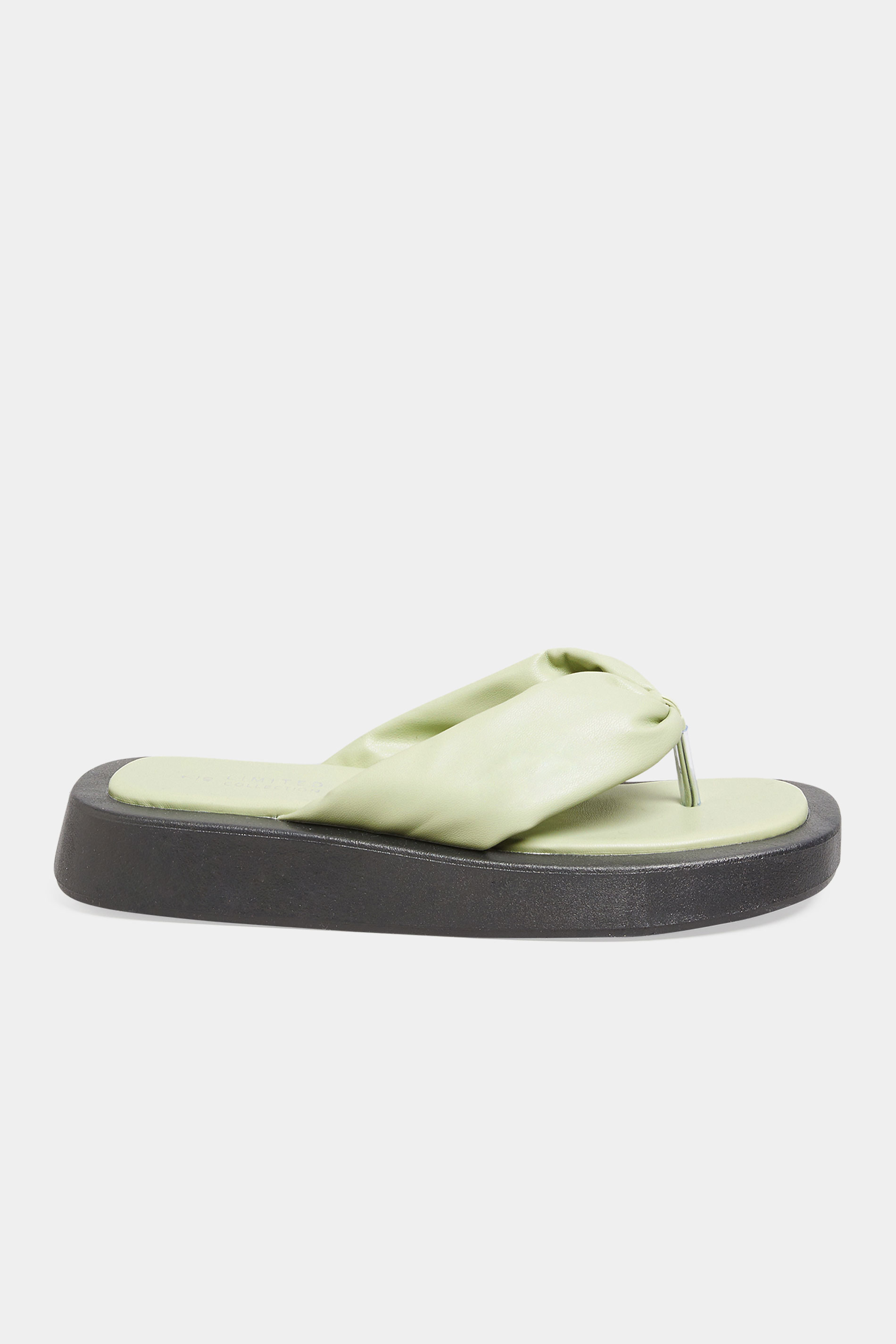 LIMITED COLLECTION Sage Green Flatform Sandals In Wide E Fit | Yours Clothing  3