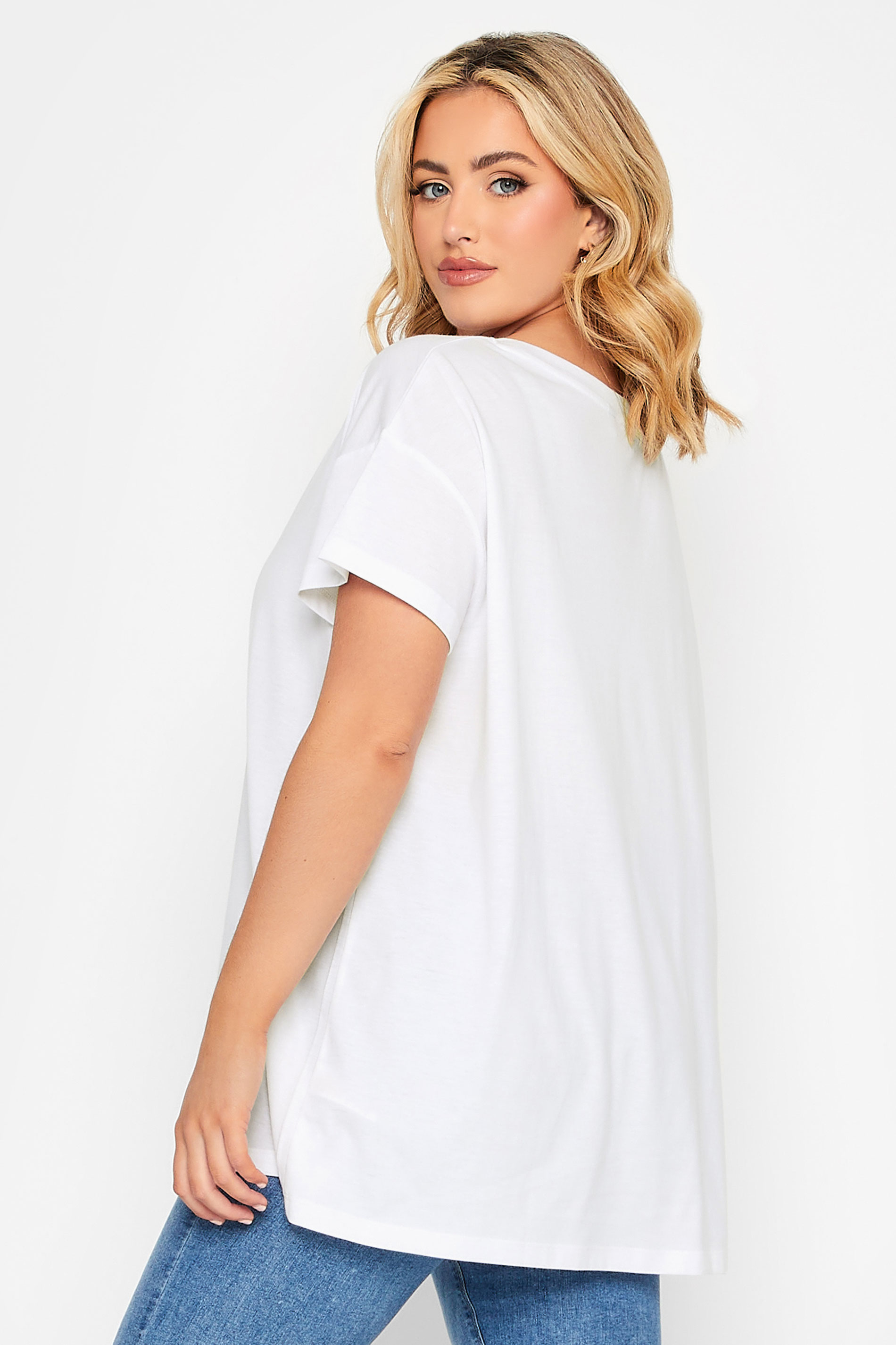 YOURS Plus Size White 'Amour' Perfume Print T-Shirt | Yours Clothing 3