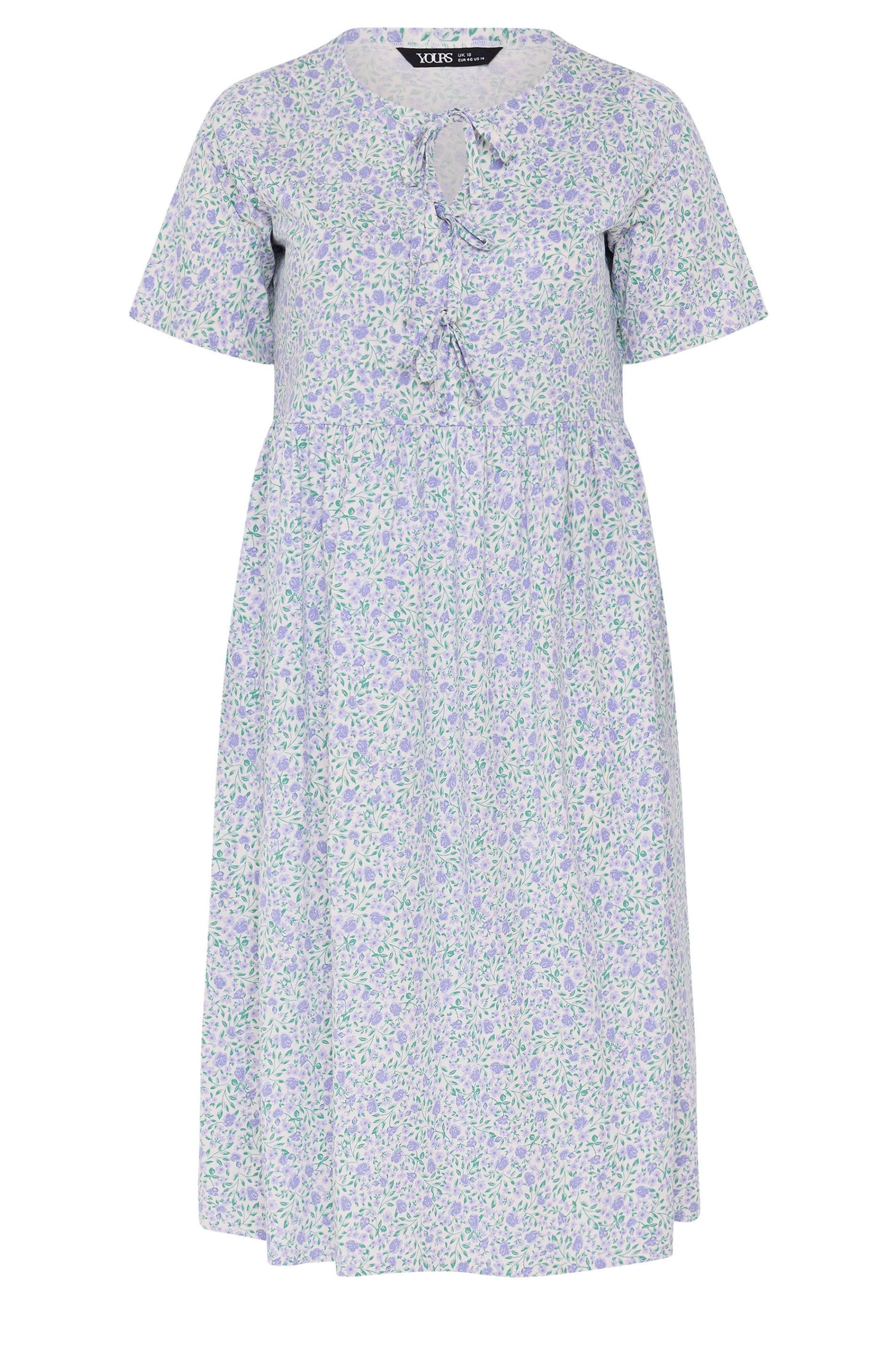 YOURS Plus Size Ivory White Ditsy Throw On Dress | Yours Clothing 6