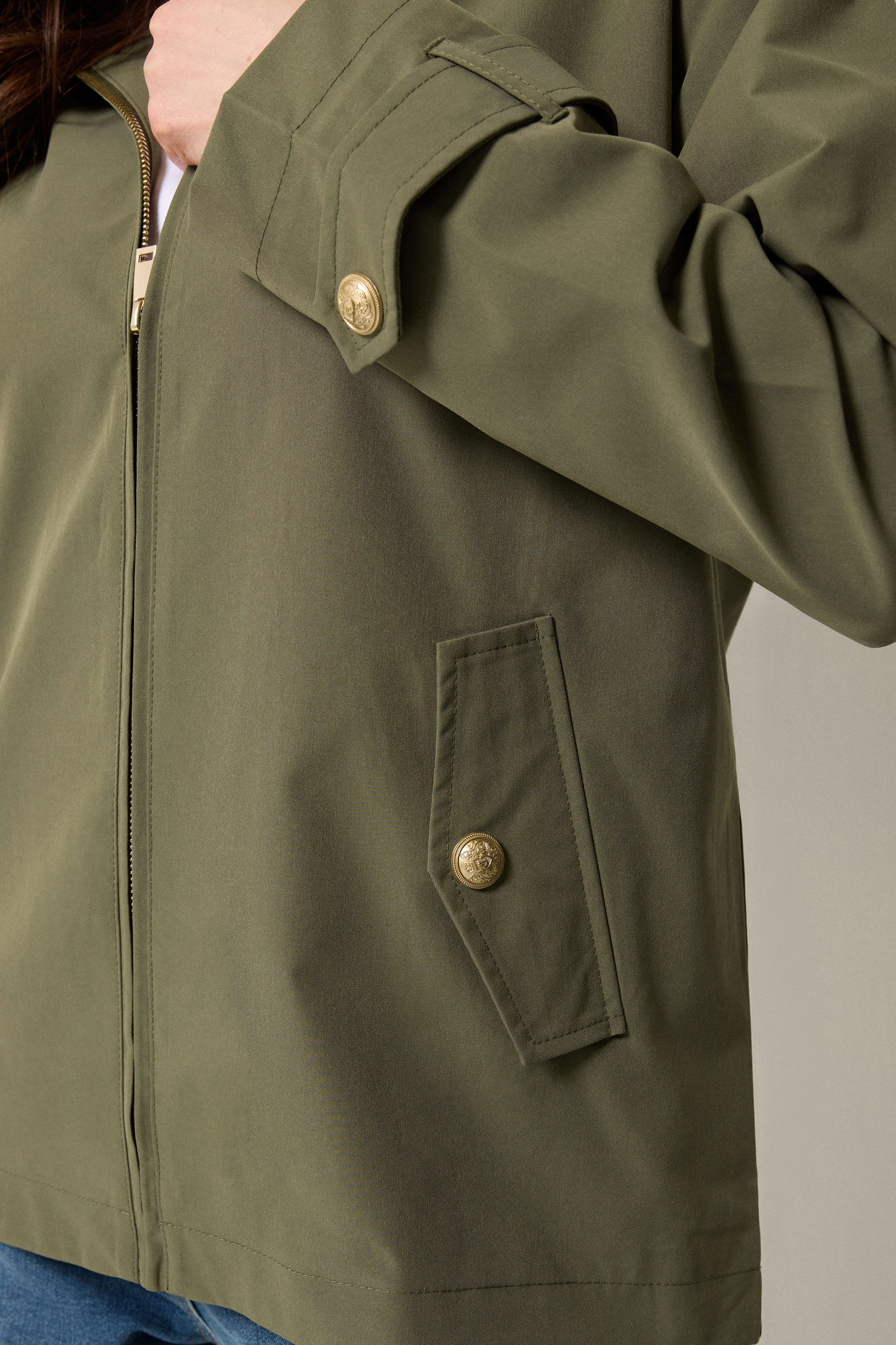 M&Co Khaki Green Short Mac Coat | M&Co 4