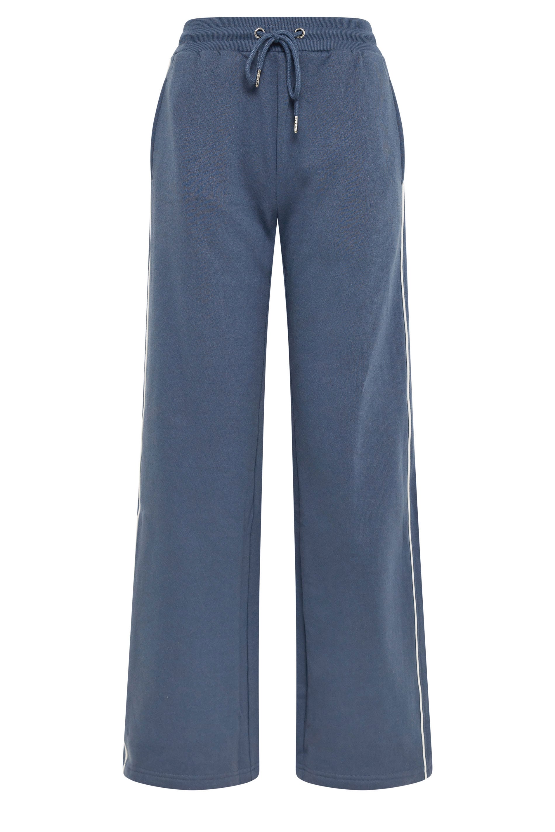 LTS Tall Women's Indigo Blue Pipe Detail Wide Leg Joggers | Long Tall Sally 5