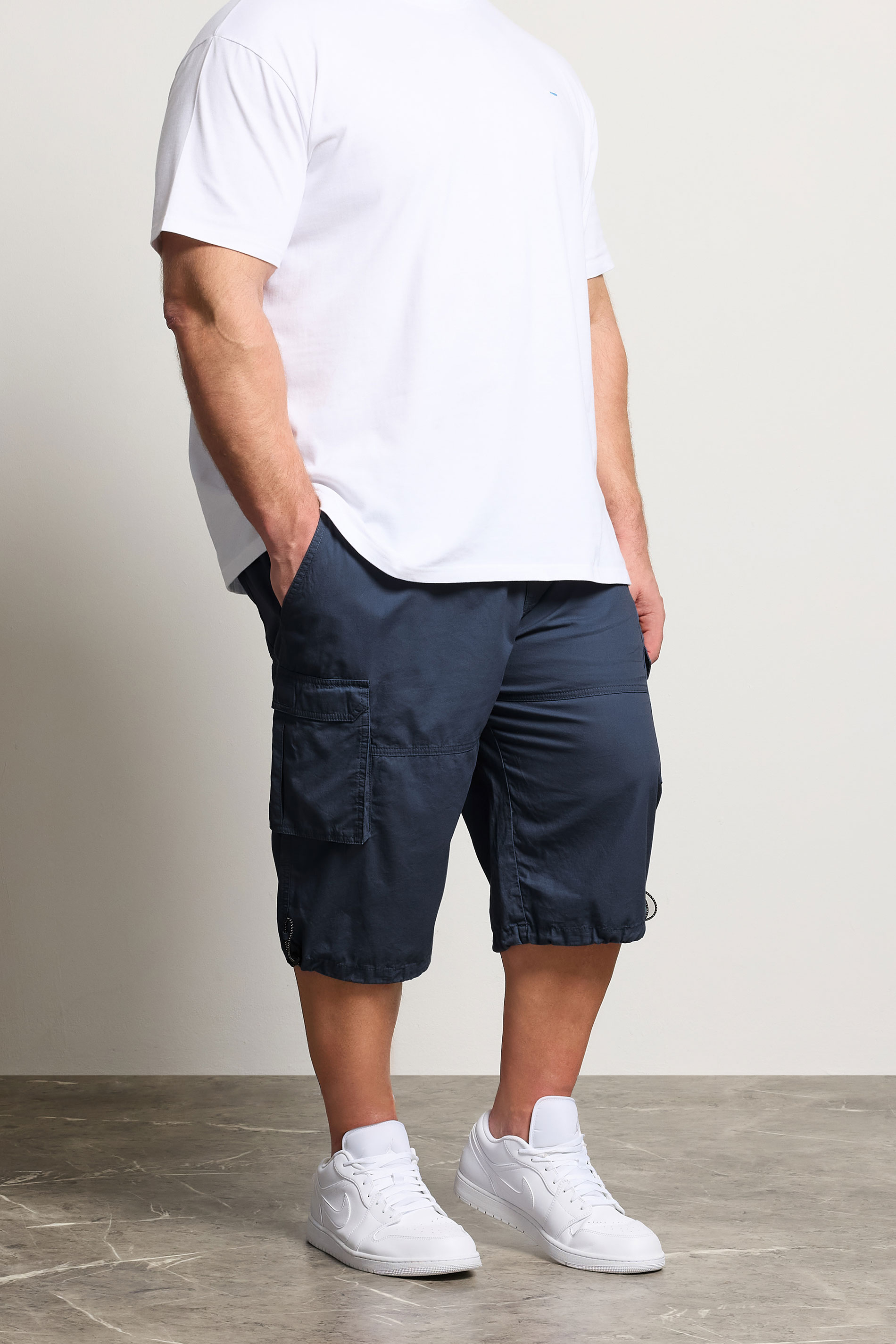 BadRhino Big & Tall Navy Blue Long Length Cargo Shorts | BadRhino 1
