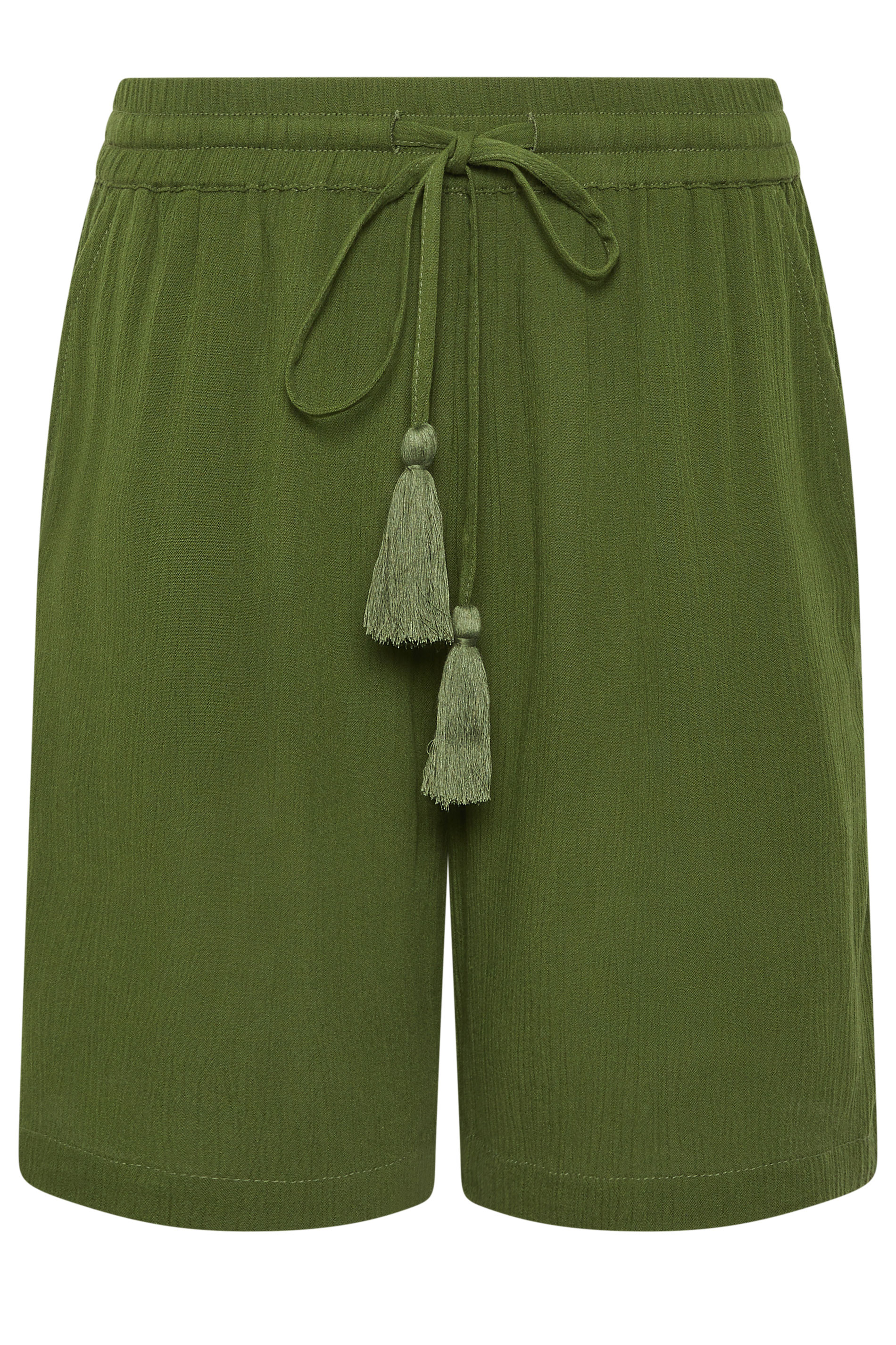 M&Co Khaki Green Crinkle Shorts | M&Co 5