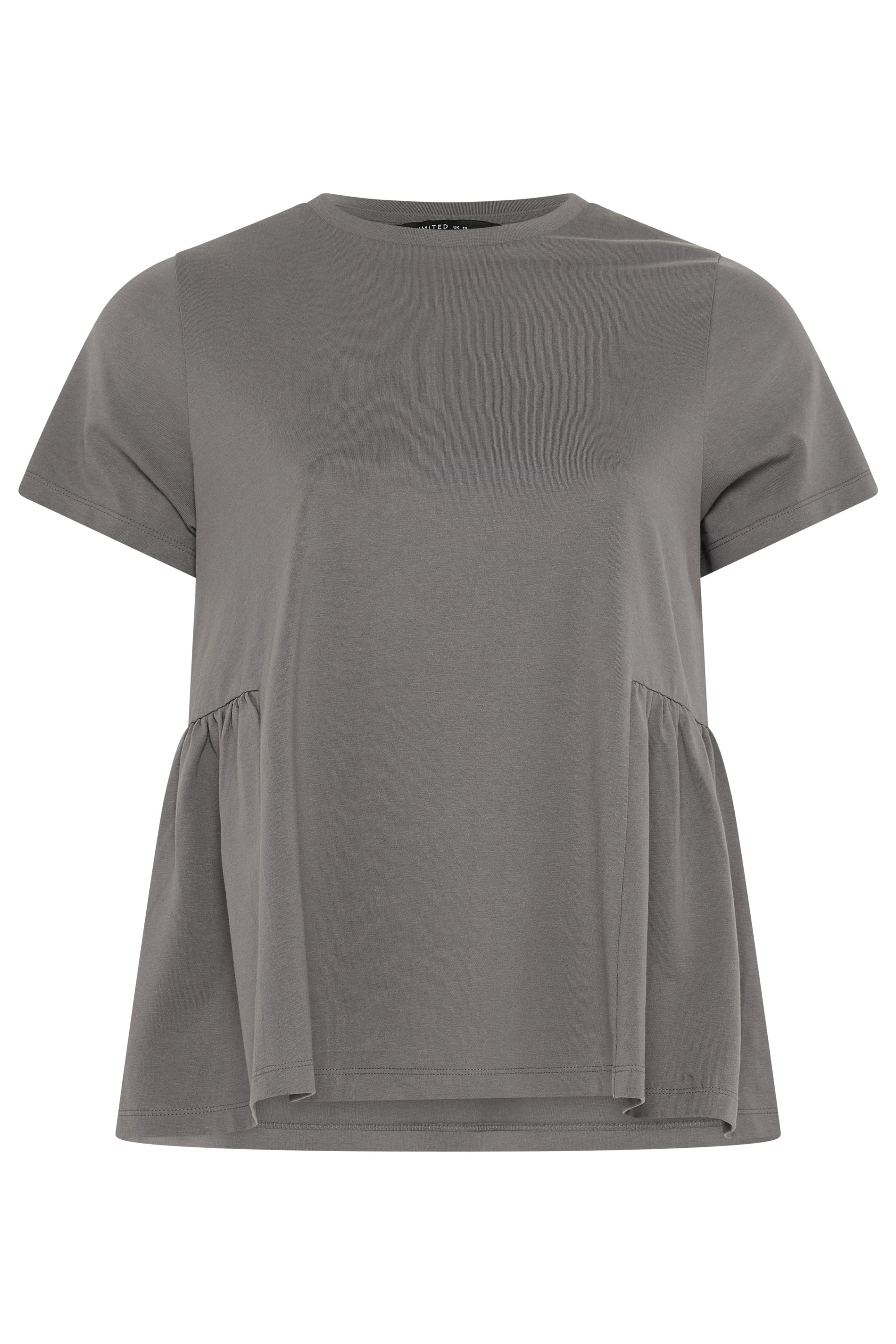LIMITED COLLECTION Plus Size Grey Peplum Side Detail T-Shirt | Yours Clothing 5