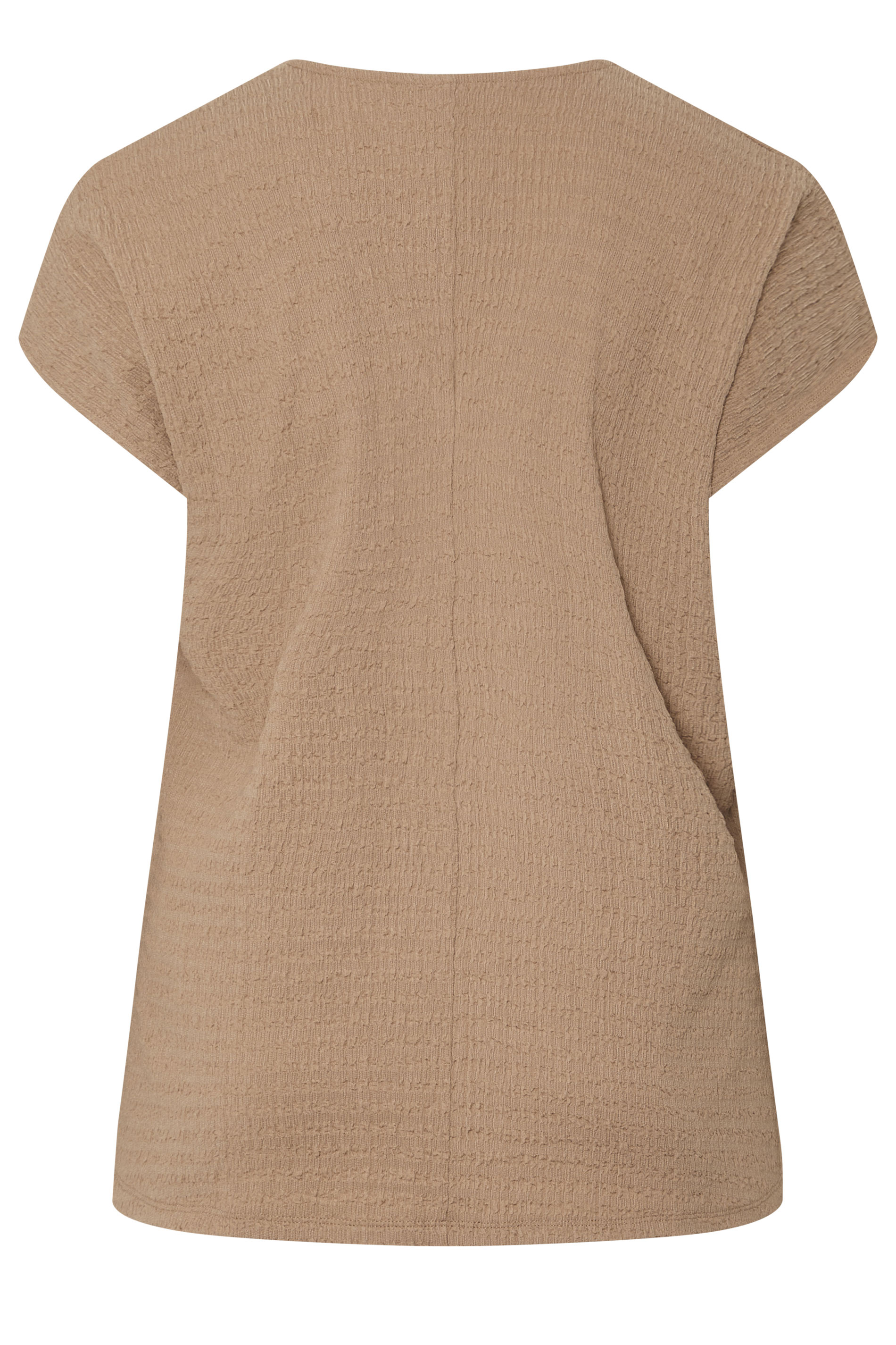 YOURS Plus Size Natural Beige Textured T-Shirt | Yours Clothing 2