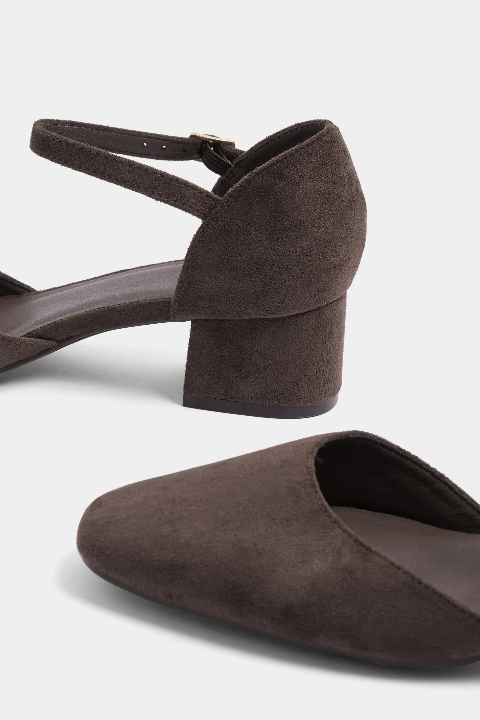 Brown Square Toe Block Heels In Wide E | Yours Clothing 4