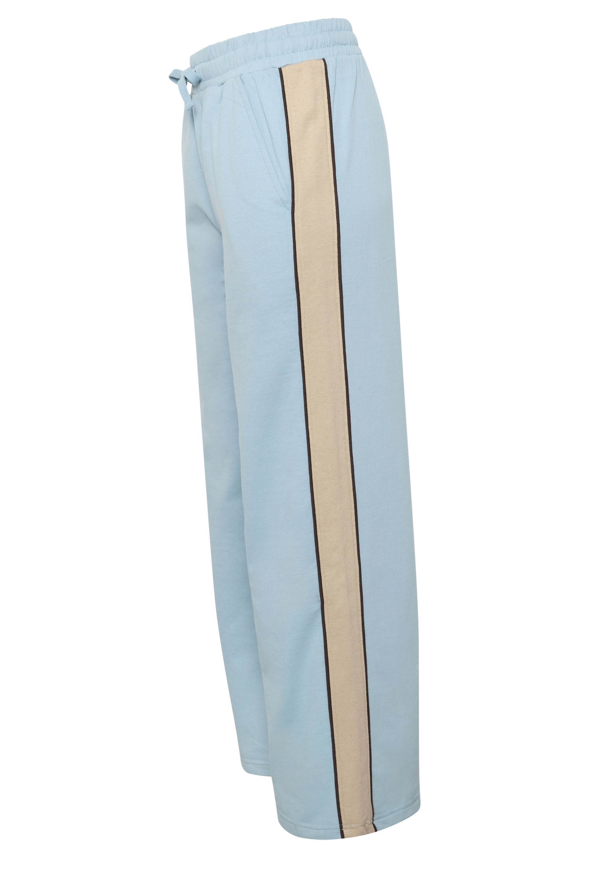 PixieGirl Petite Women's Blue & Brown Colourblock Wide Leg Joggers | PixieGirl 1