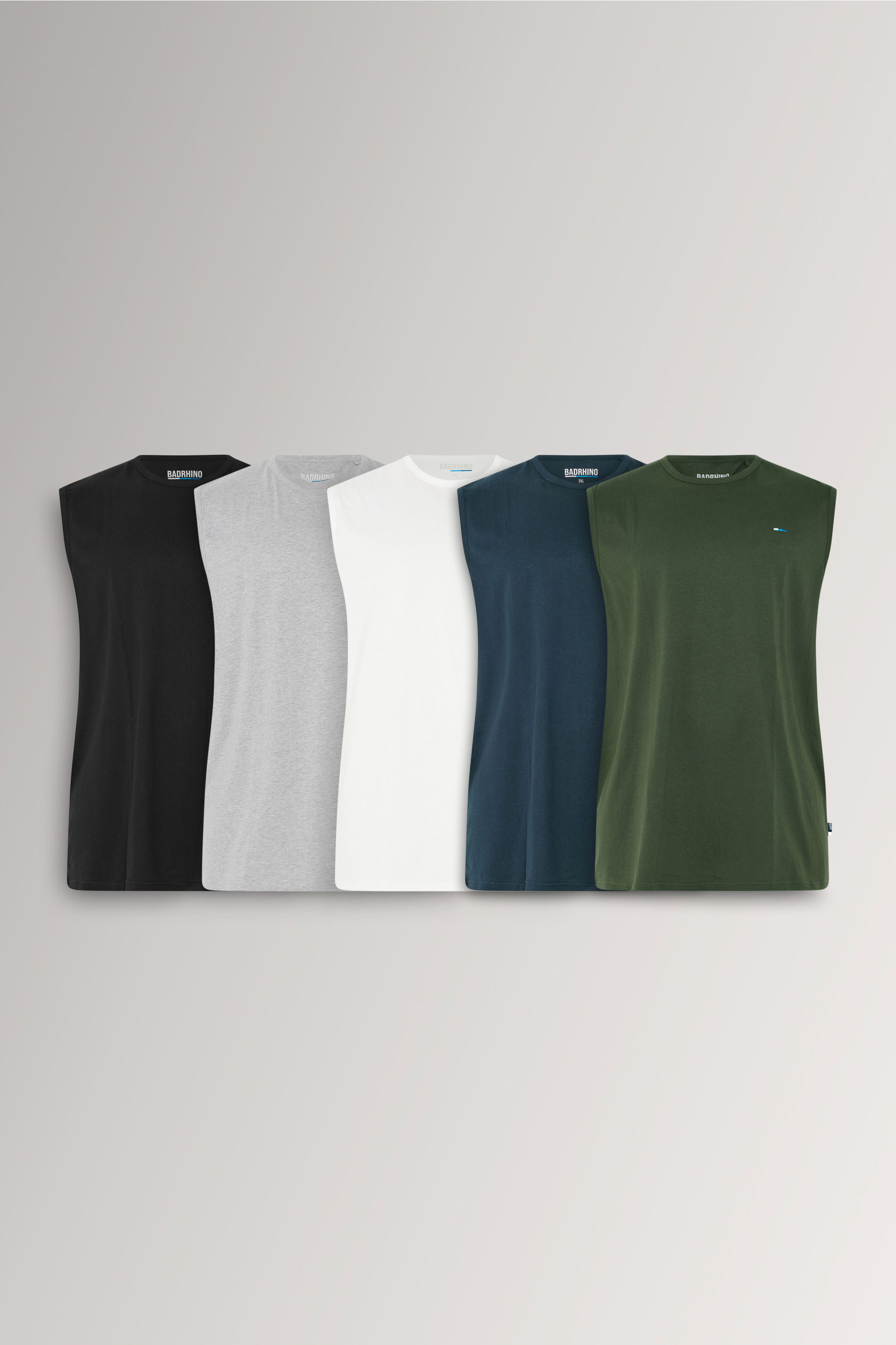 BadRhino Big & Tall Black/White/Navy/Khaki/Grey 5 Pack Muscle Vest | BadRhino 3