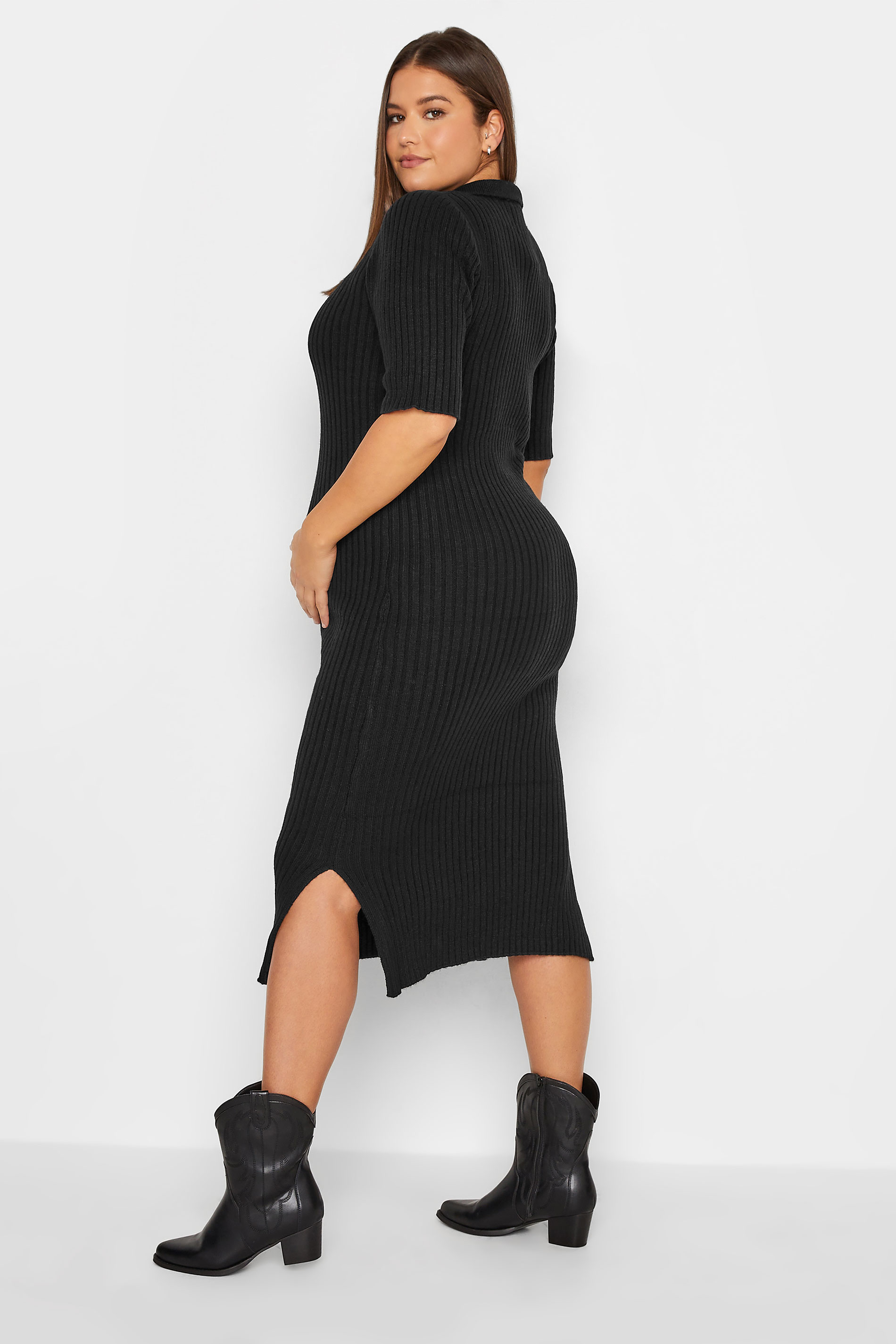 LTS Tall Women's Maternity Black Knitted Midaxi Dress | Long Tall Sally  3