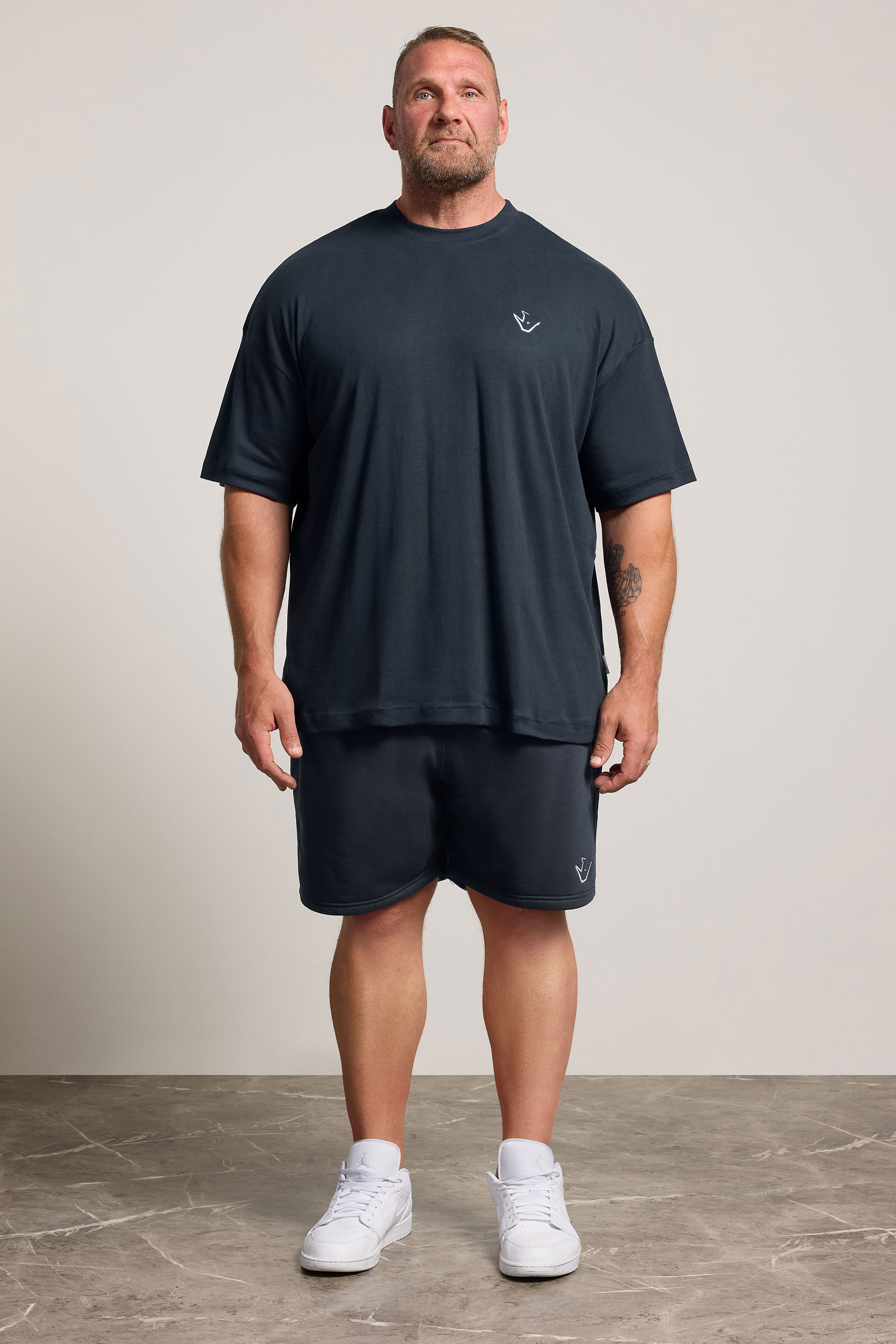 IronRhino Big & Tall Navy Blue 'Rest Day' T-Shirt & Short Set | BadRhino 1