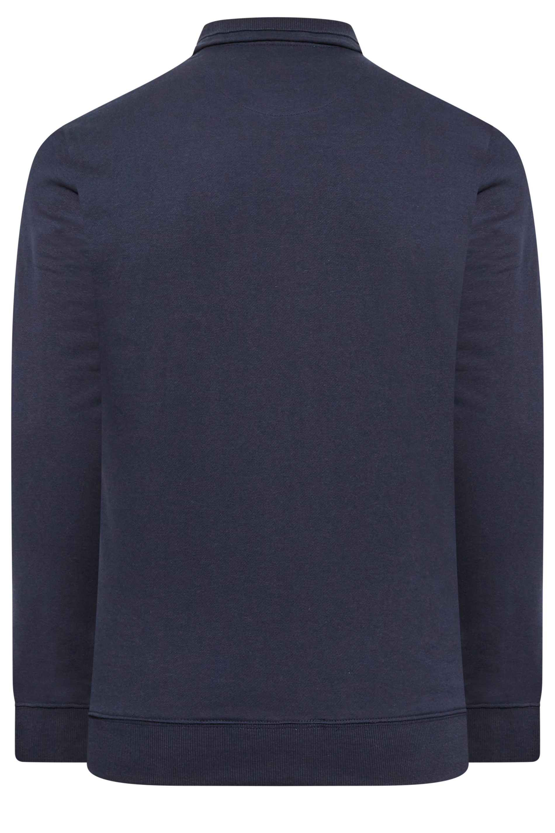 FARAH Big & Tall Navy Blue Quarter Zip Sweatshirt | BadRhino 1