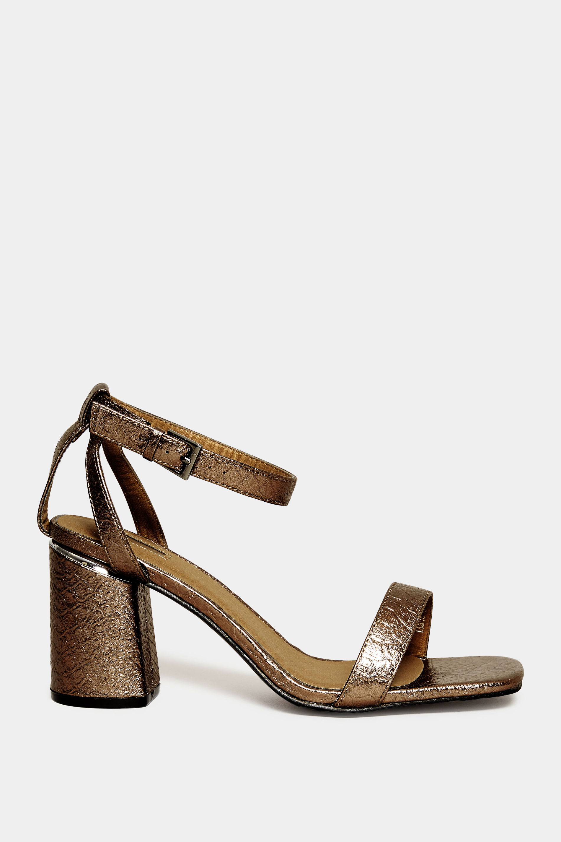 Brown Snake Print 2 Part Block Heel Sandals In Wide E Fit & Extra Wide EEE Fit | Yours Clothing 3