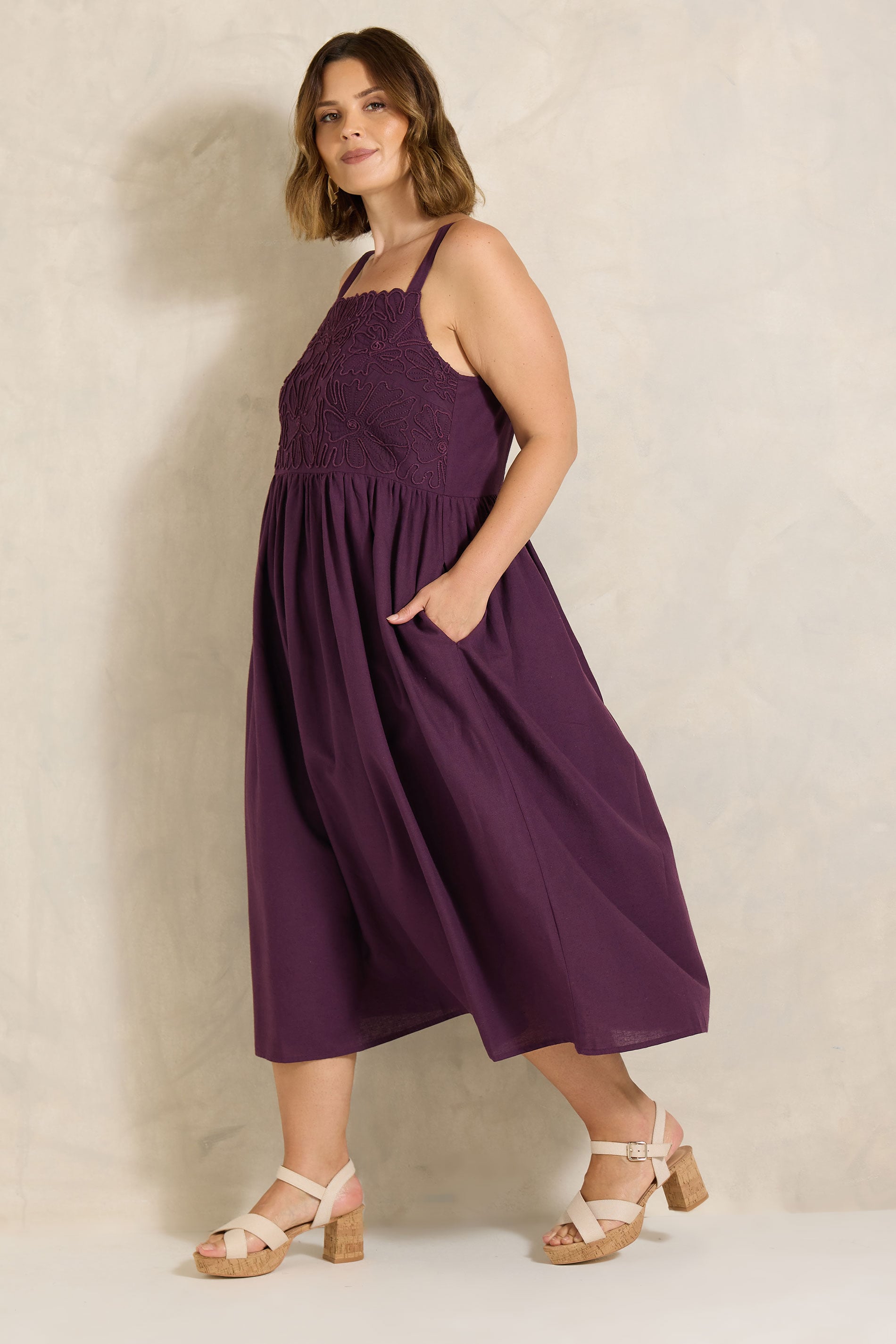 EVANS Plus Size Purple Cornelli Maxi Dress | Evans 1