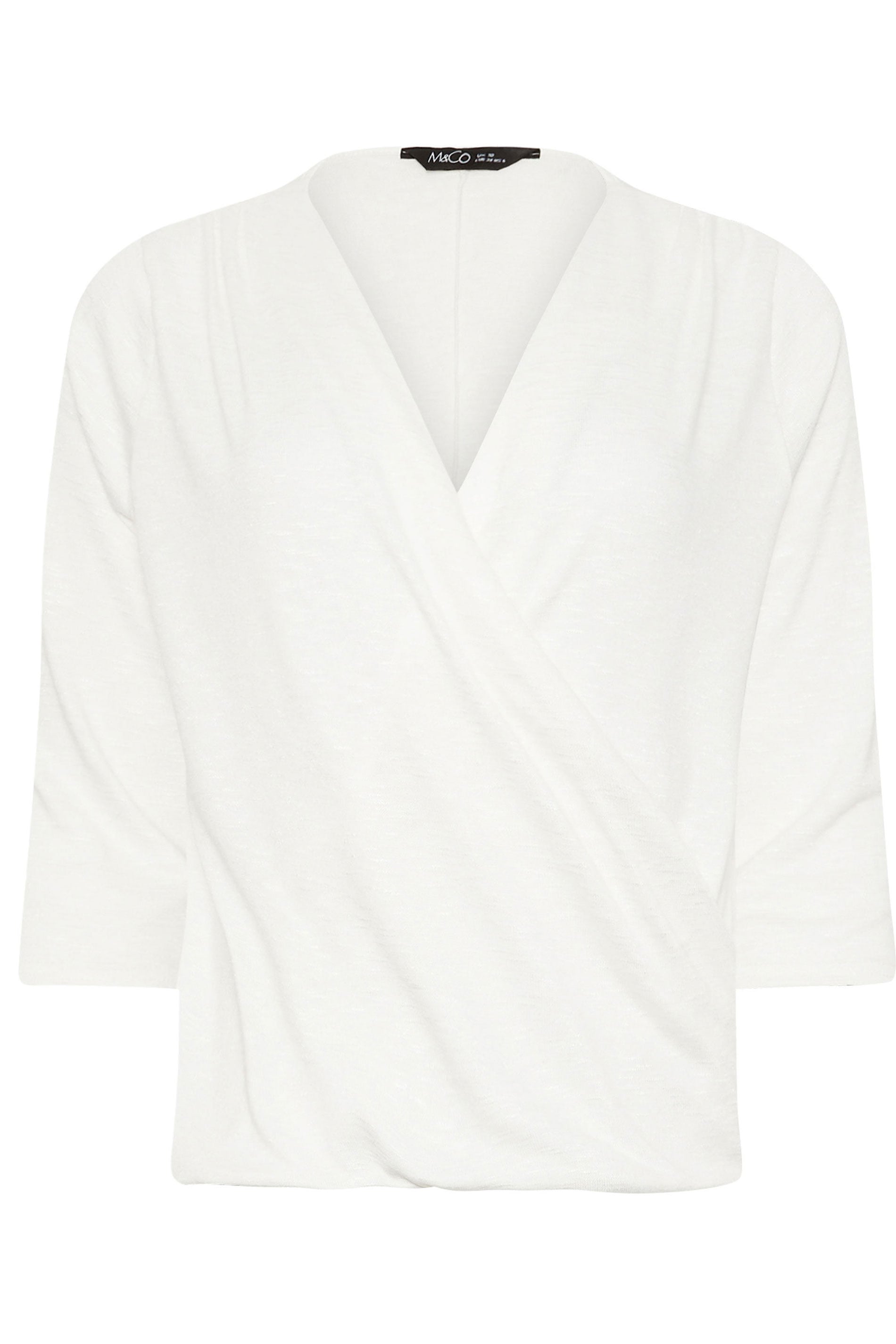M&Co Ivory White Long Sleeve Wrap Top | M&Co 5