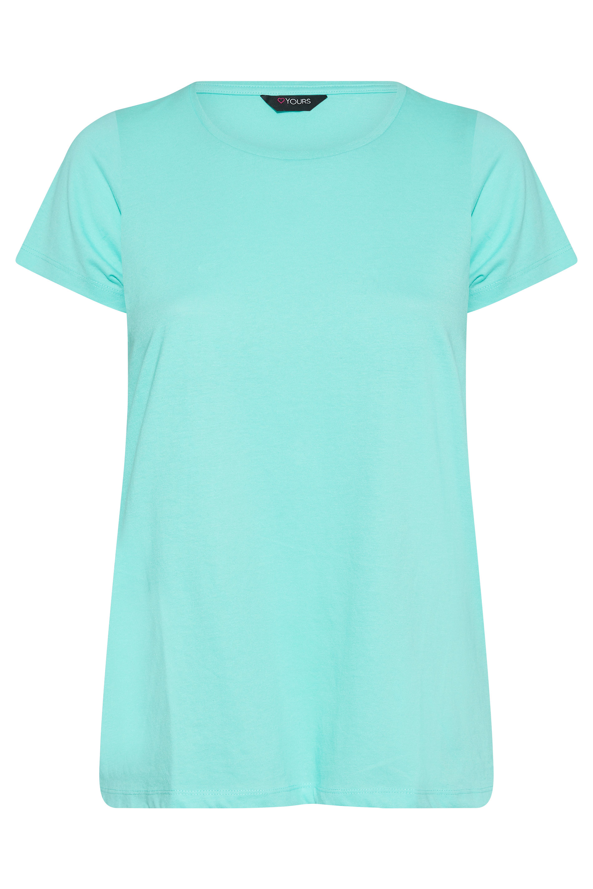 Grande taille  Tops Grande taille  T-Shirts Basiques & Débardeurs | T-Shirt Bleu Clair en Jersey - BK83023
