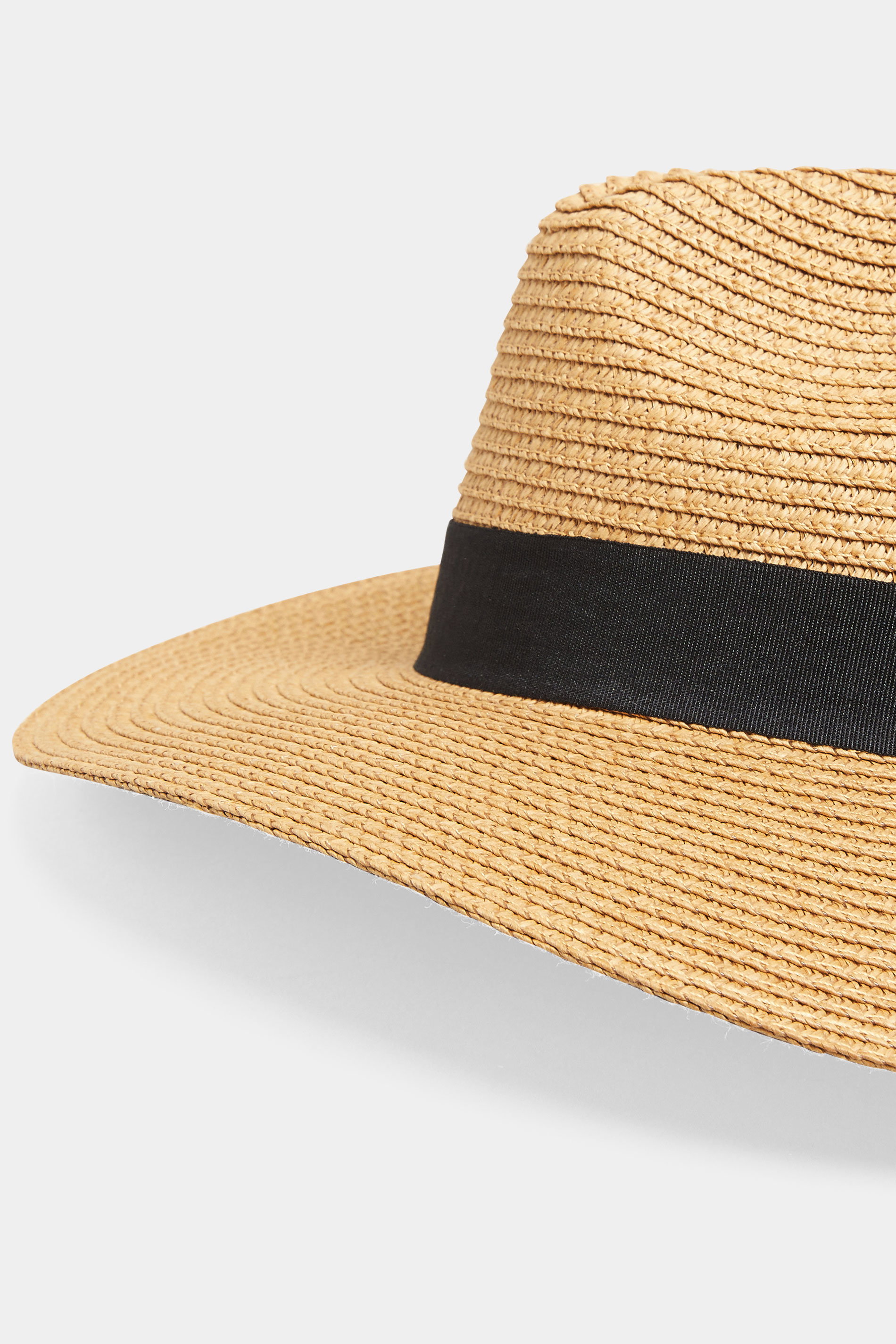 Beige Brown Straw Fedora Hat | Yours 