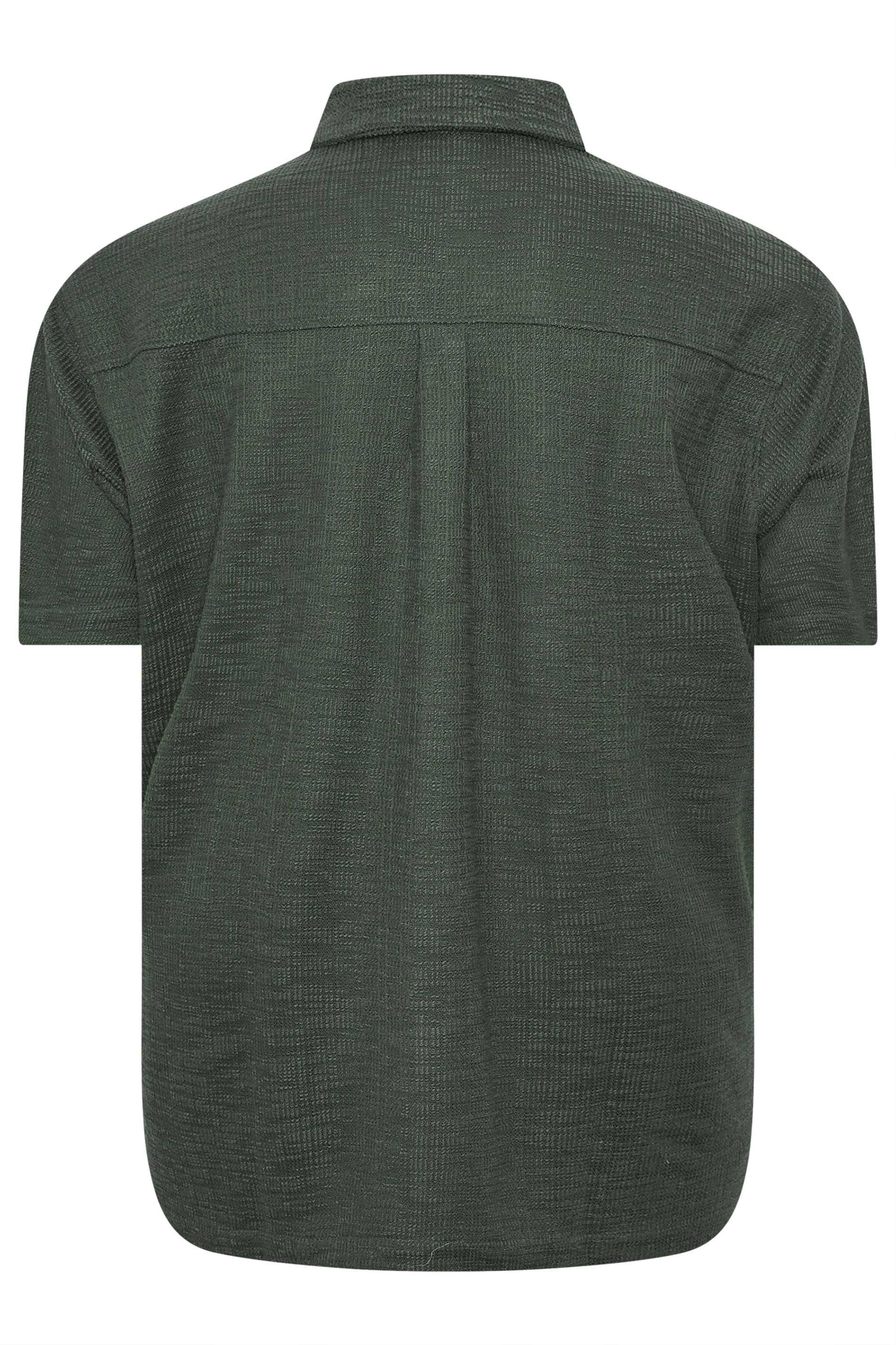 BadRhino Big & Tall Green Textured Revere Shirt | BadRhino 7