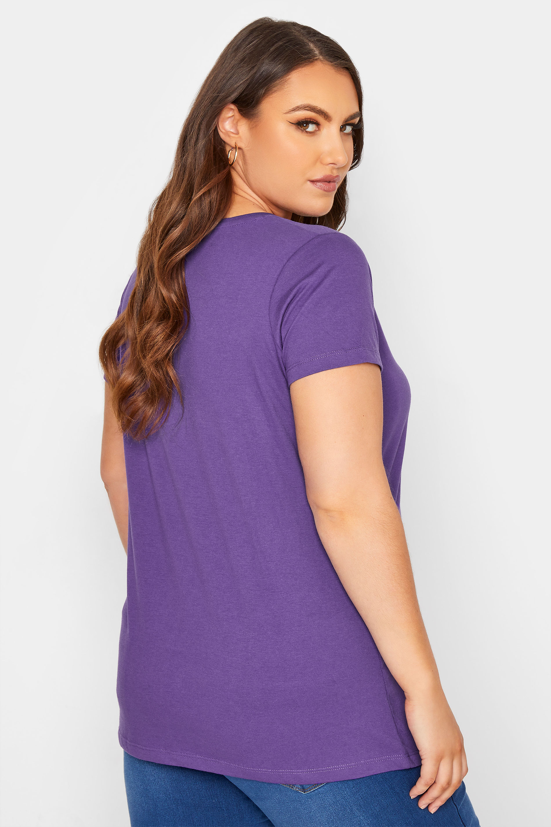 Grande taille  Tops Grande taille  T-Shirts Basiques & Débardeurs | T-Shirt Violet en Jersey - GV45861
