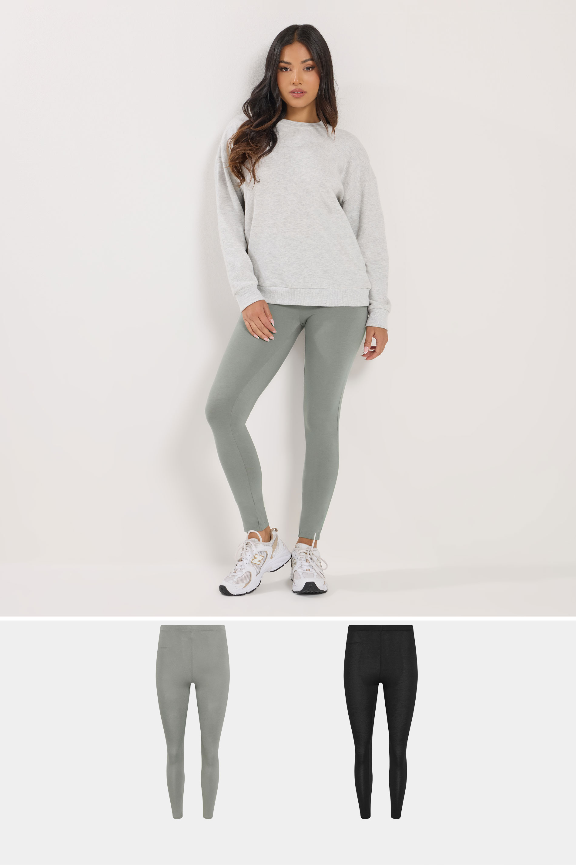 PixieGirl Petite 2 PACK Women's Grey & Black Leggings | PixieGirl 3