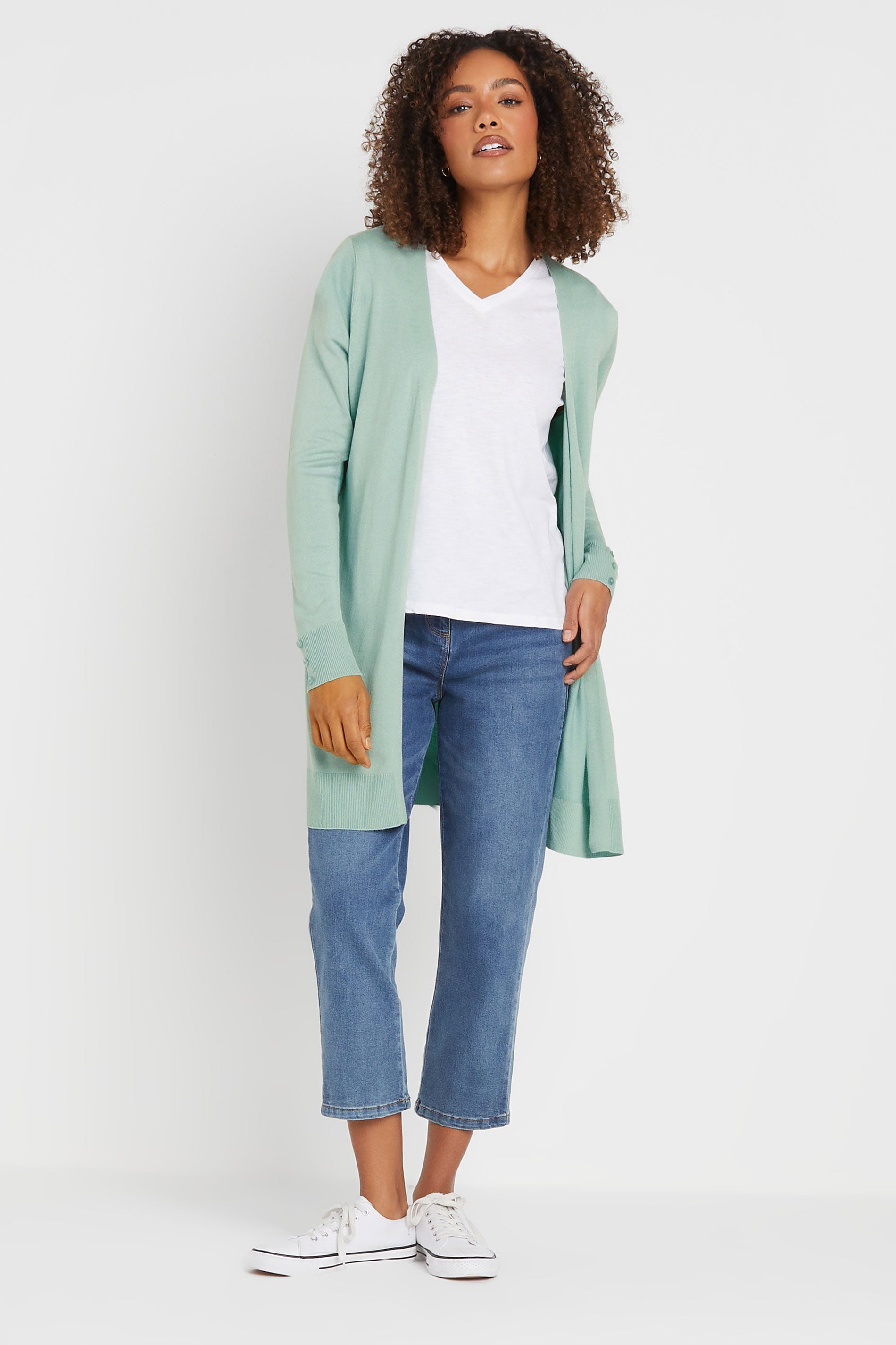 M&Co Sage Green Longline Cardigan | M&Co 1
